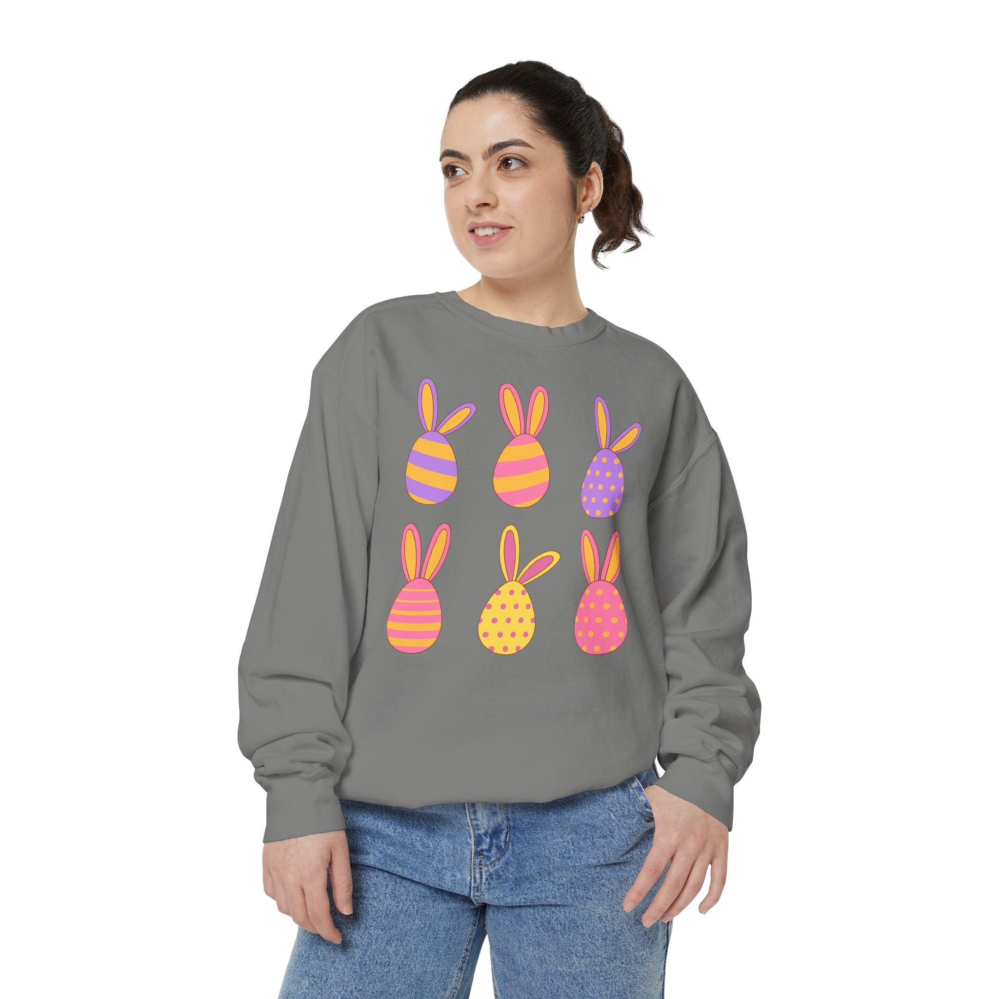 Easter Bunny Egg Sweatshirt — Pastel Bunny-Egg Graphic Pullover