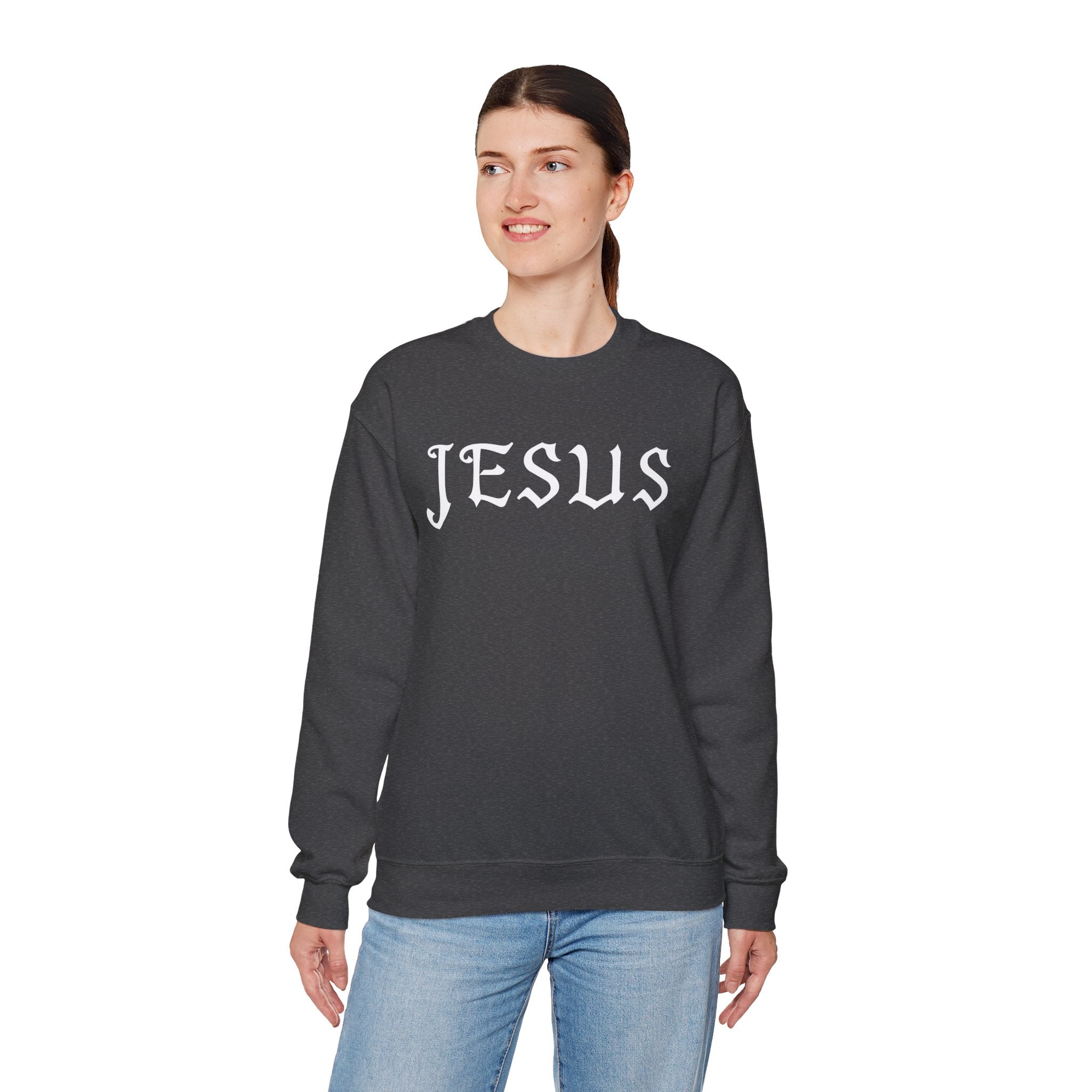 Jesus Crewneck Sweatshirt — Minimal Christian Faith Pullover