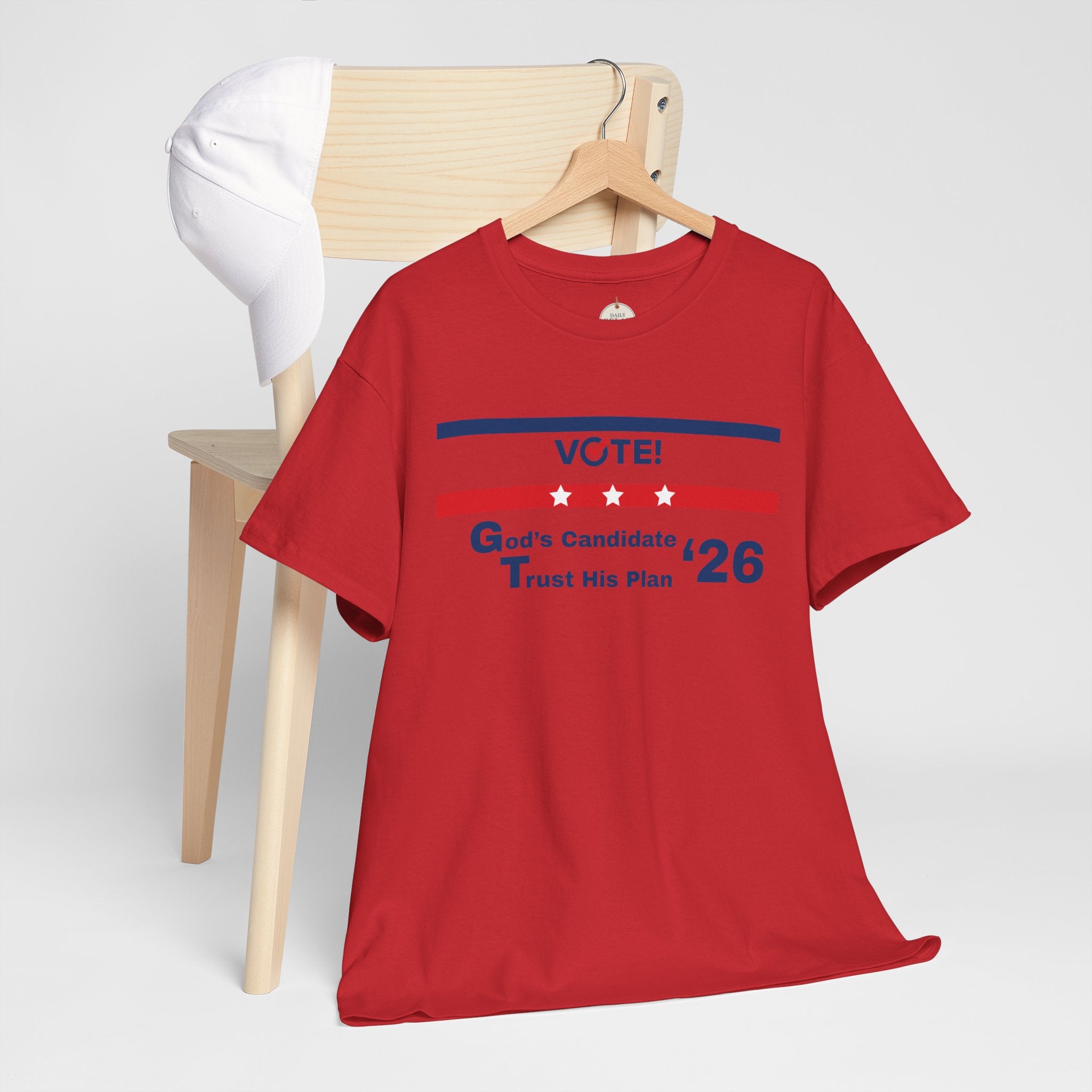 Political Vote '26 T‑Shirt — "God's Candidate Trust His Plan" Patriotic Tee