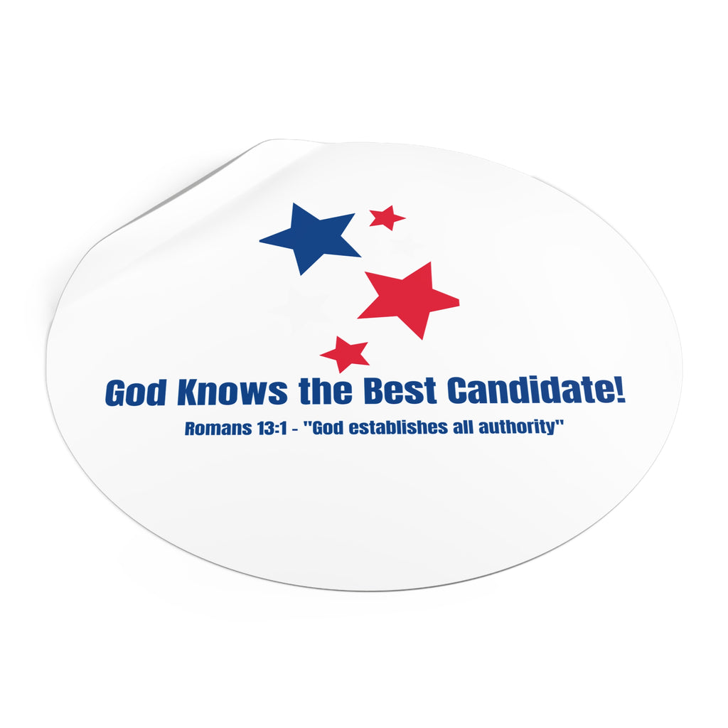 Vote! Gods Candidate Trust His Plan 2026 Round Sticker | Political Sticker