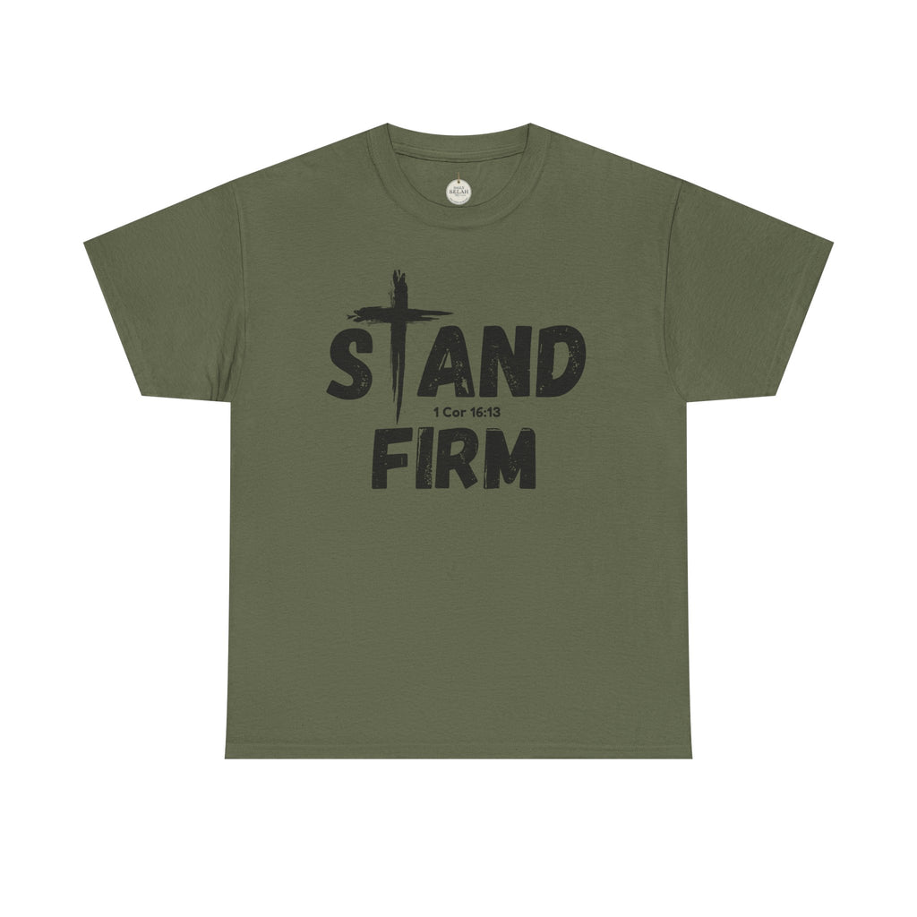 Stand Firm T-Shirt — Christian Faith Tee with Cross & 1 Cor 16:13 Inspirational Design