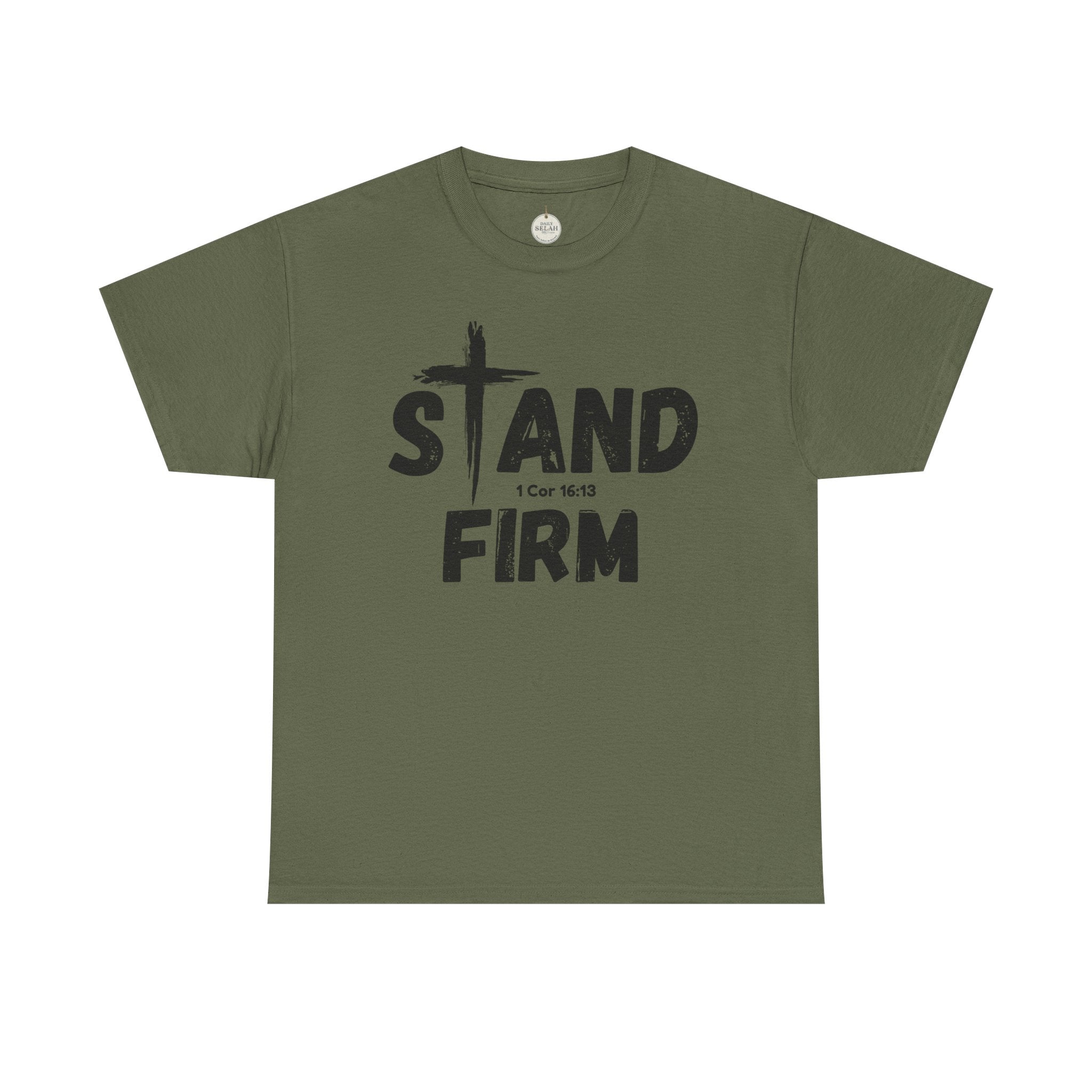 Stand Firm T-Shirt — Christian Faith Tee with Cross & 1 Cor 16:13 Inspirational Design