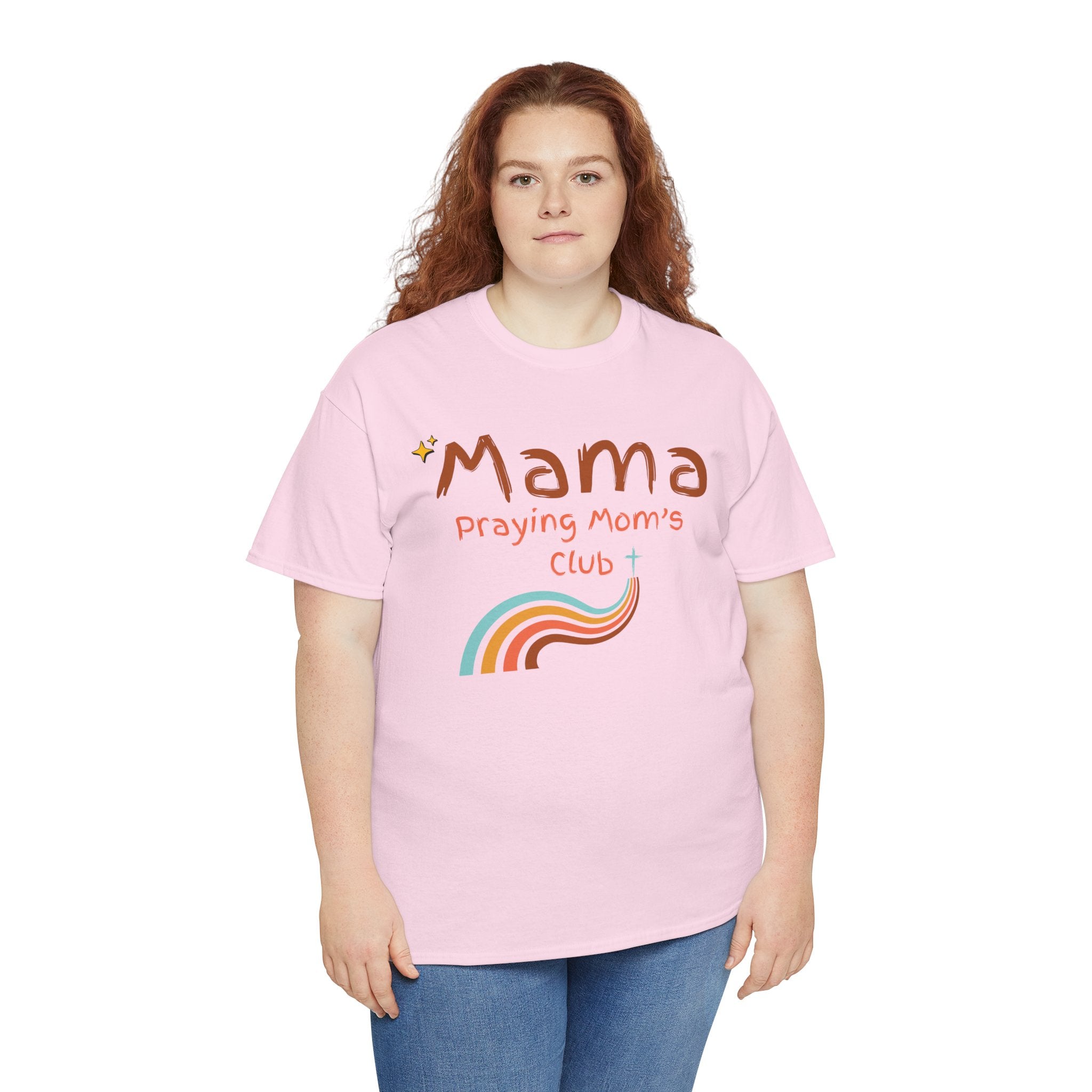 Mama Praying Mom's Club Tee — Inspirational Christian Mama T-Shirt with Rainbow - Mother's Day Gift
