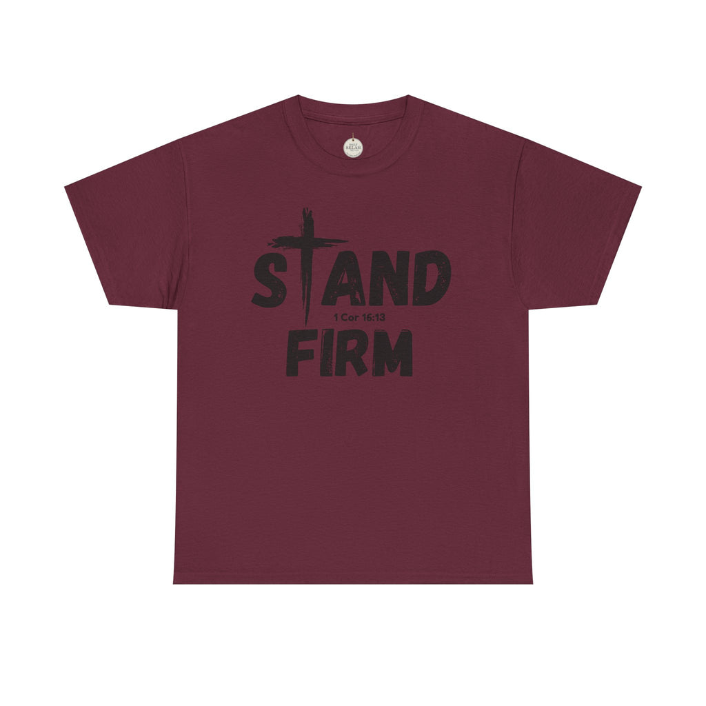 Stand Firm T-Shirt — Christian Faith Tee with Cross & 1 Cor 16:13 Inspirational Design