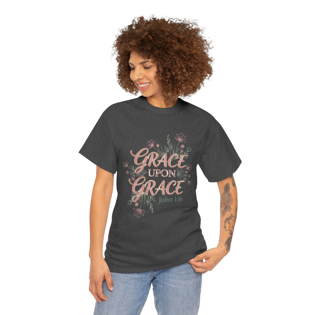 Grace Upon Grace Tee — John 1:16 Floral Christian T-Shirt