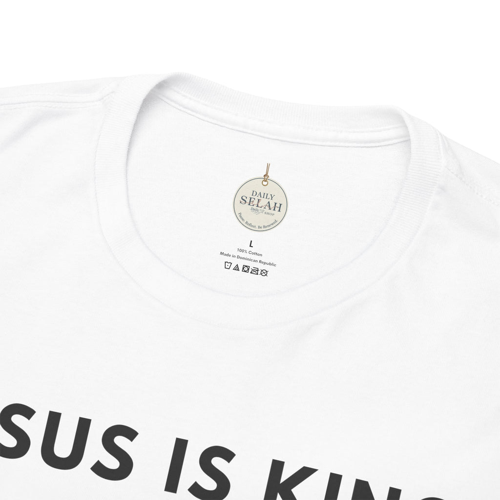 Jesus Is King Tee - Christian Faith White Cotton T-Shirt