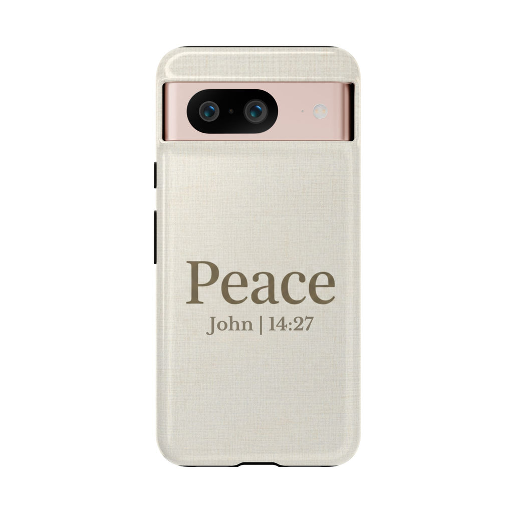 Peace (John 14:27) Phone Case — Minimalist Christian Scripture iPhone & Android Cover