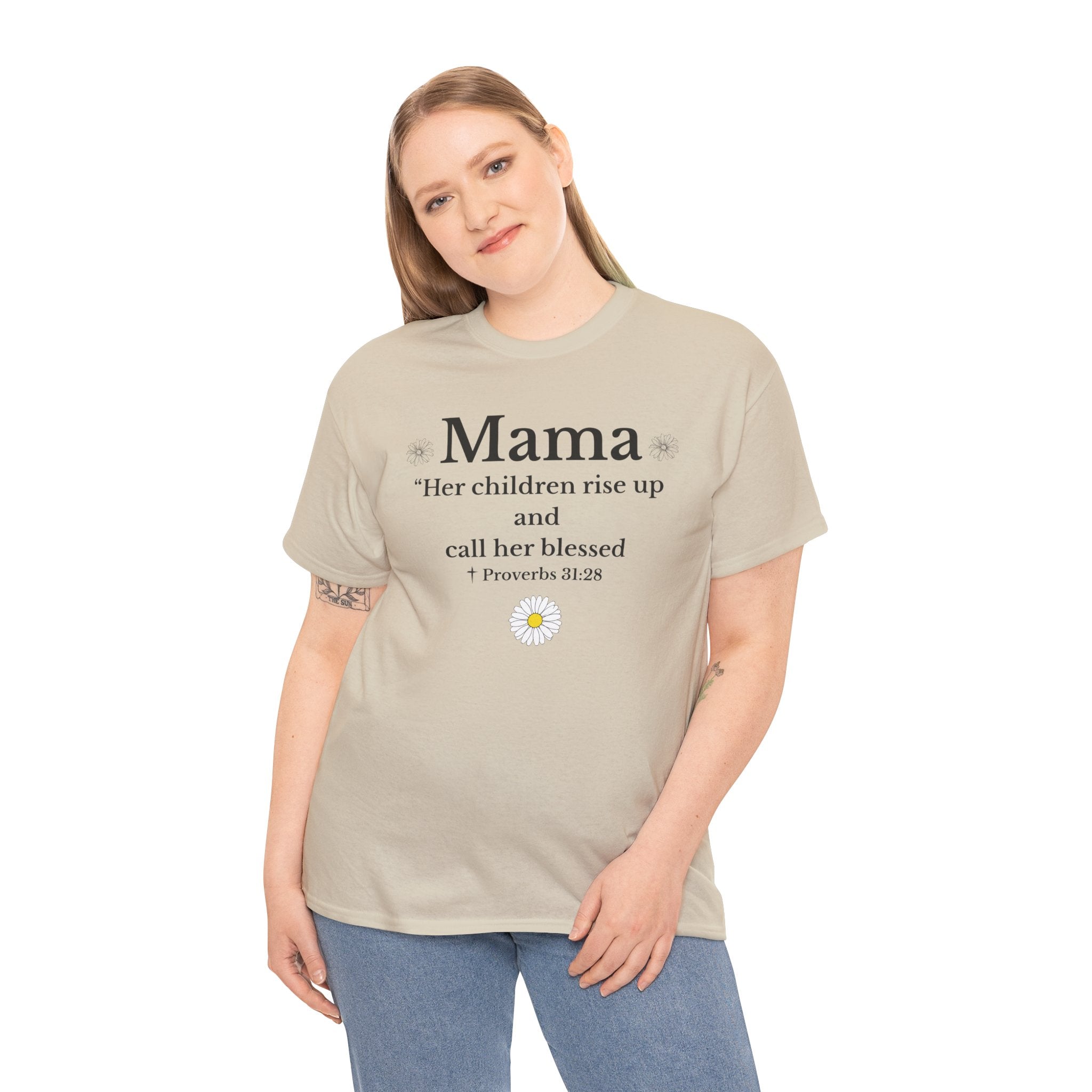Mama Proverbs 31:28 T‑Shirt — 'Her children rise up and call her blessed' Floral Mom Tee - Mother's Day Gift