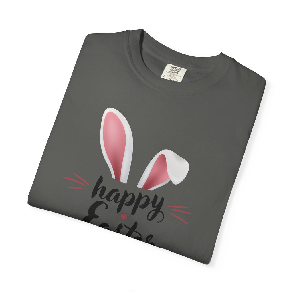 Easter Bunny Tee — "Happy Easter" Bunny Ears & Paws Graphic T-Shirt (Comfort Colors)