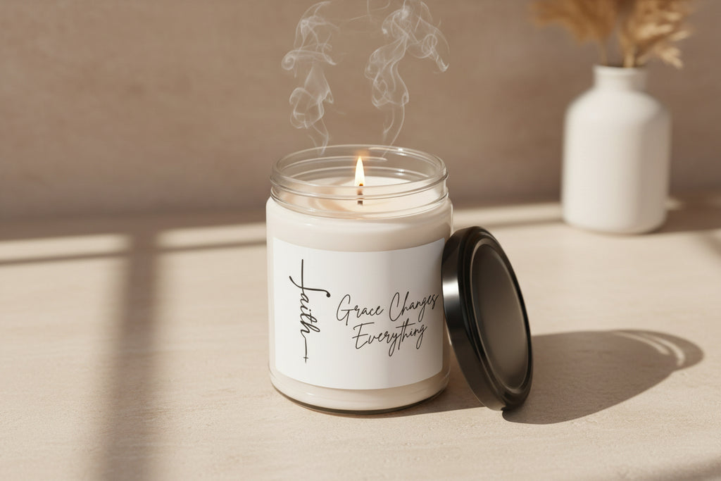 Faith Candle — "Grace Changes Everything" 9oz Scented Soy Candle