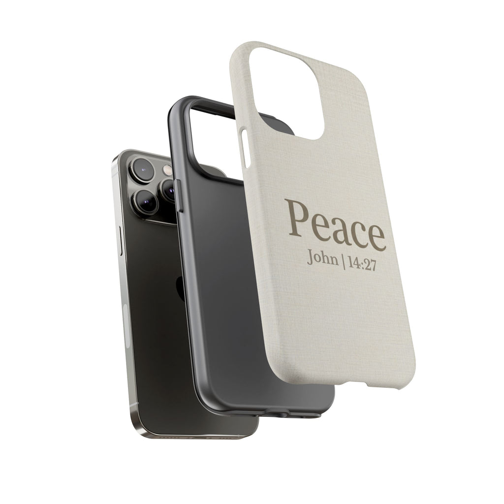 Peace (John 14:27) Phone Case — Minimalist Christian Scripture iPhone & Android Cover