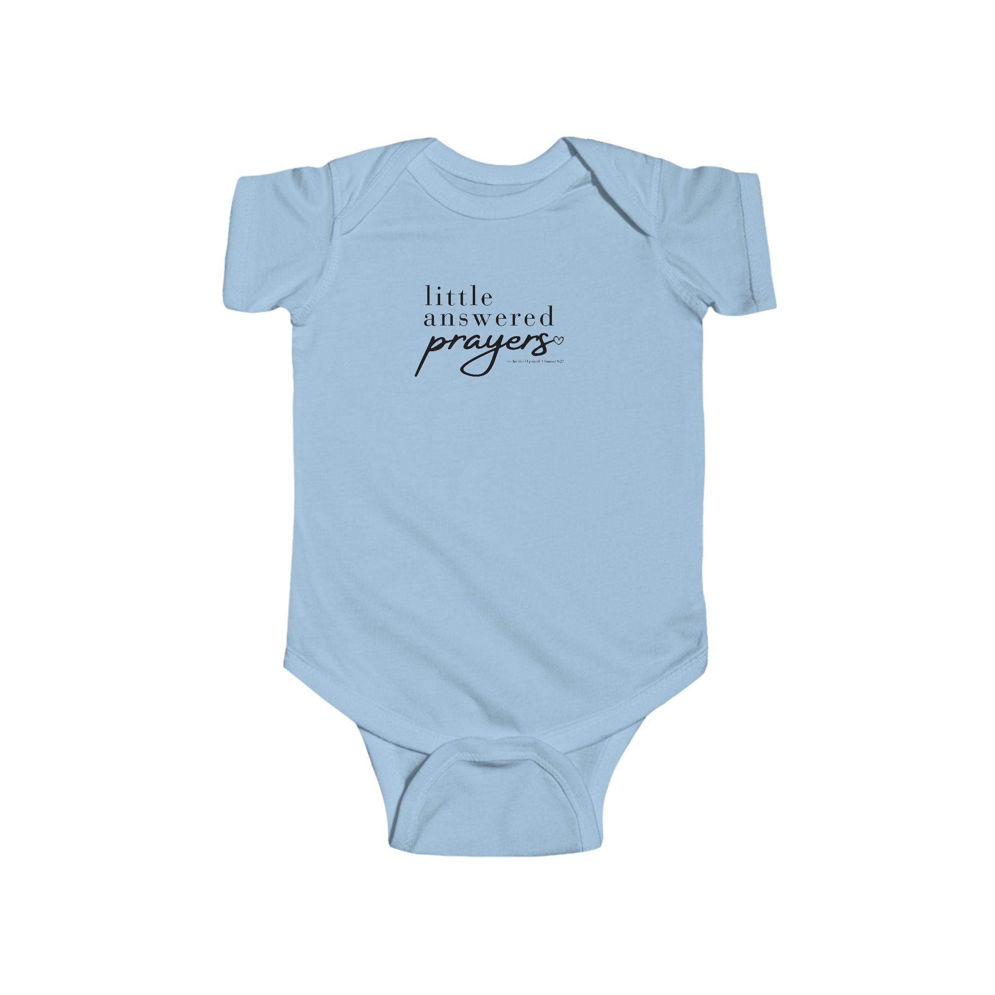 Infant Bodysuit "Little Answered Prayers" – Baby Onesie, Religious Newborn Gift
