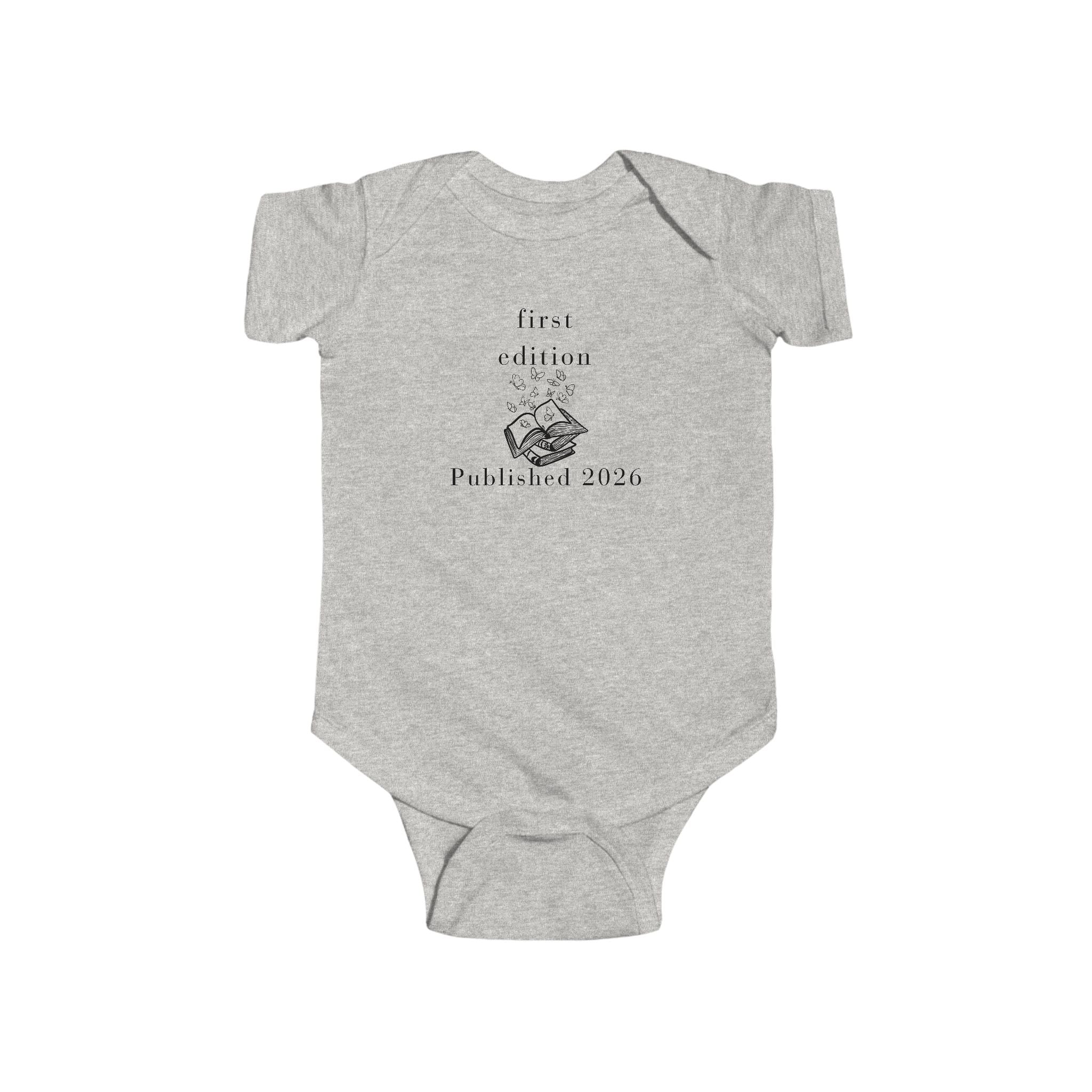 First Edition Baby Bodysuit – "Published 2026" Newborn Onesie