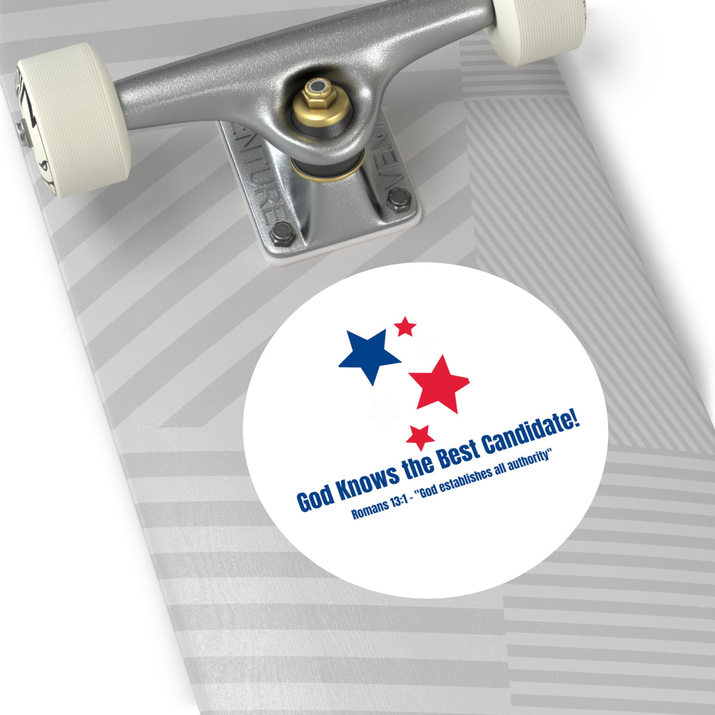 Vote! Gods Candidate Trust His Plan 2026 Round Sticker | Political Sticker