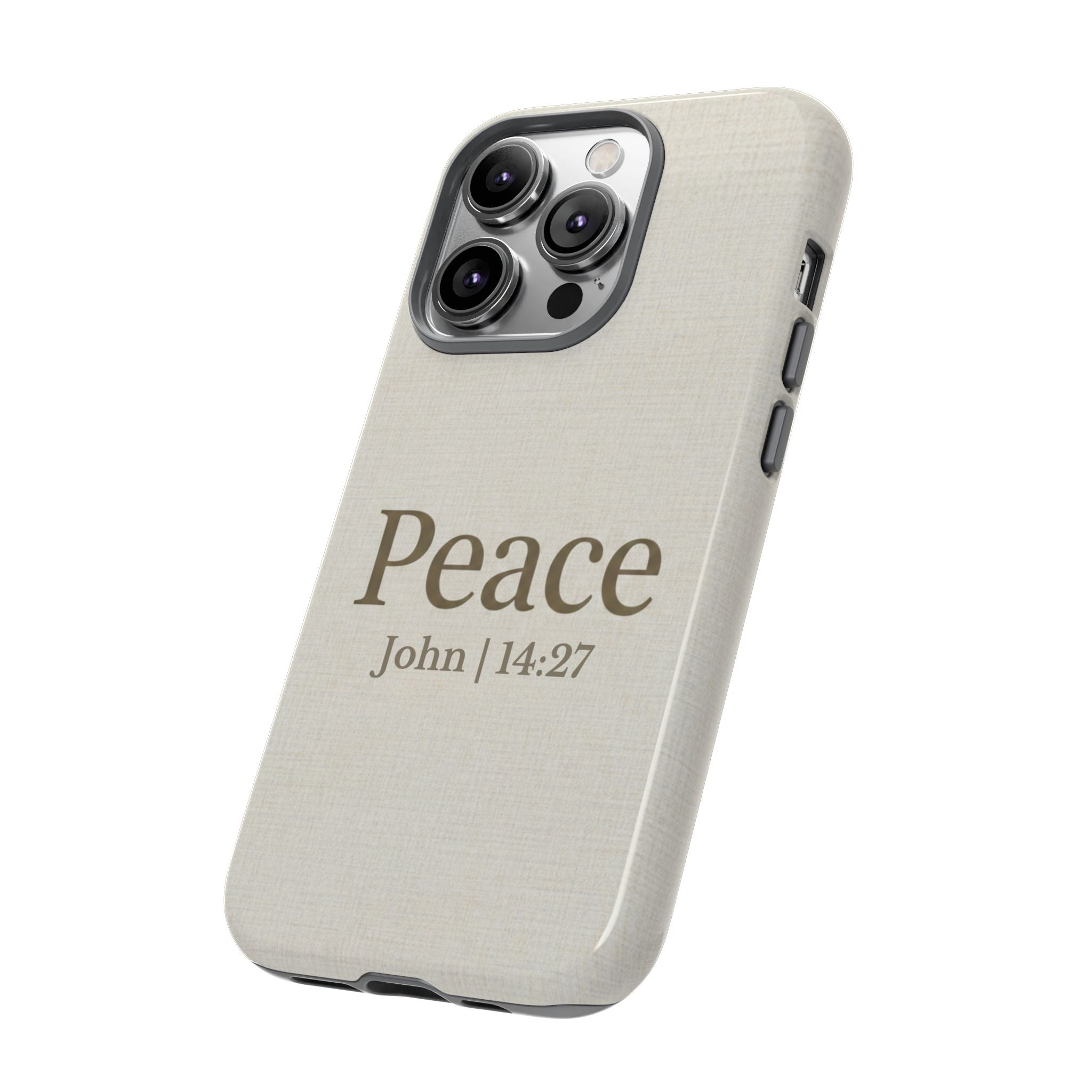 Peace (John 14:27) Phone Case — Minimalist Christian Scripture iPhone & Android Cover