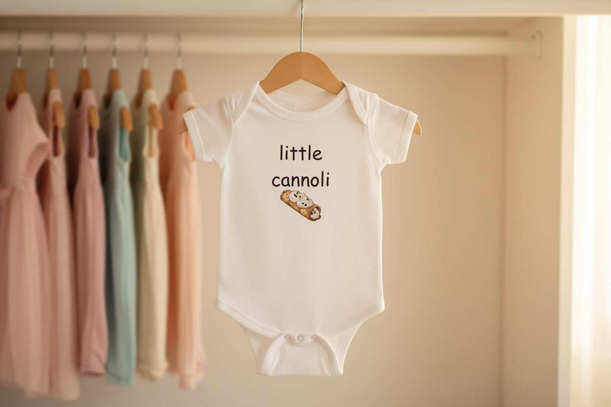 Infant Bodysuit - "Little Cannoli" Cute Italian Dessert Baby Onesie