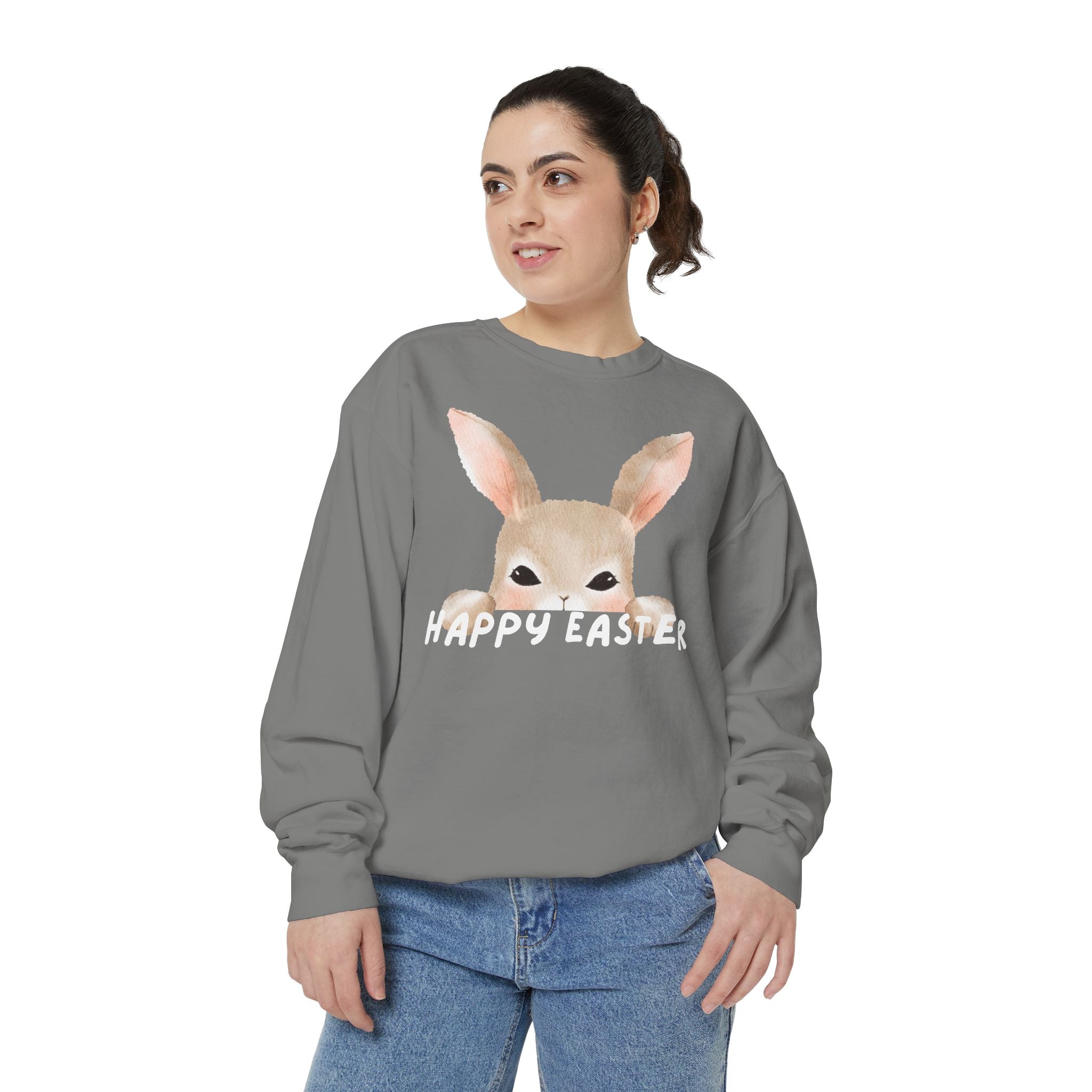 Easter Bunny Sweatshirt - 'Happy Easter' Cozy Holiday Pullover