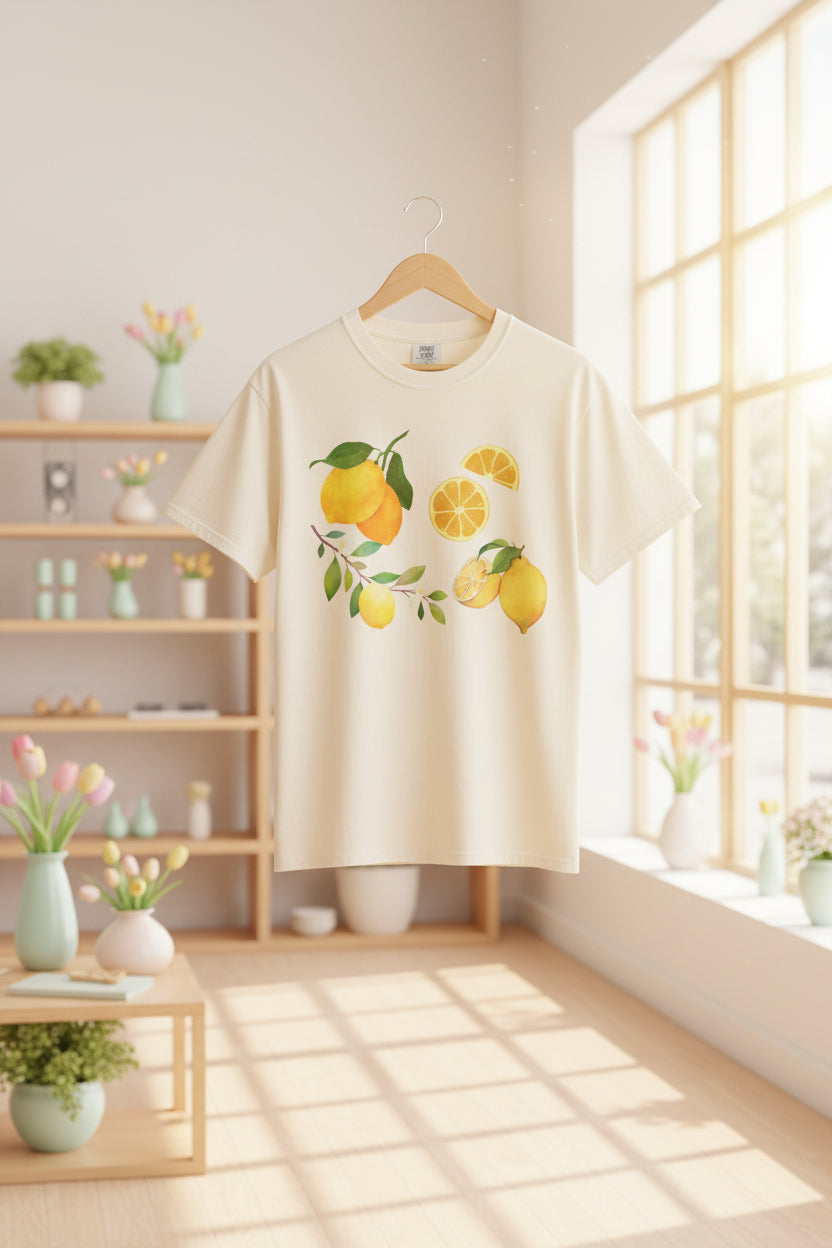 Lemon Branch Floral Comfort Colors T-Shirt