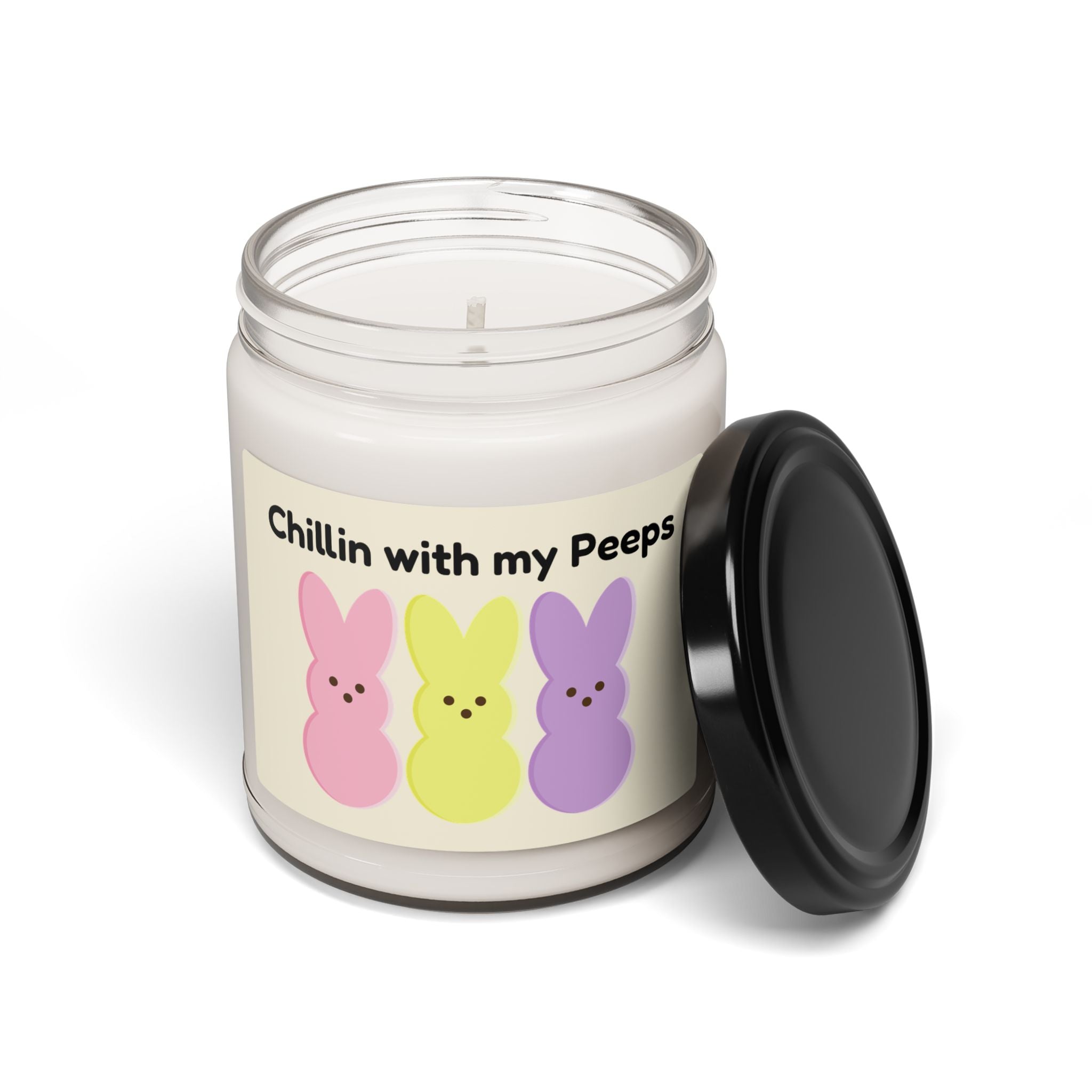 Easter Peeps Soy Candle — "Chillin with My Peeps" 9oz Scented Jar