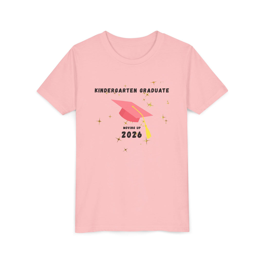 Kindergarten Graduate 2026 Youth Tee — Moving Up Graduation Cap Shirt