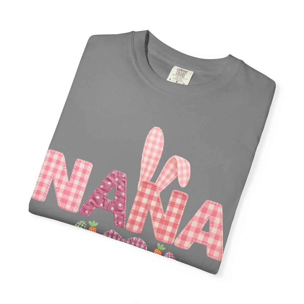 Nana Pink Gingham Heart Easter T-Shirt Comfort Colors