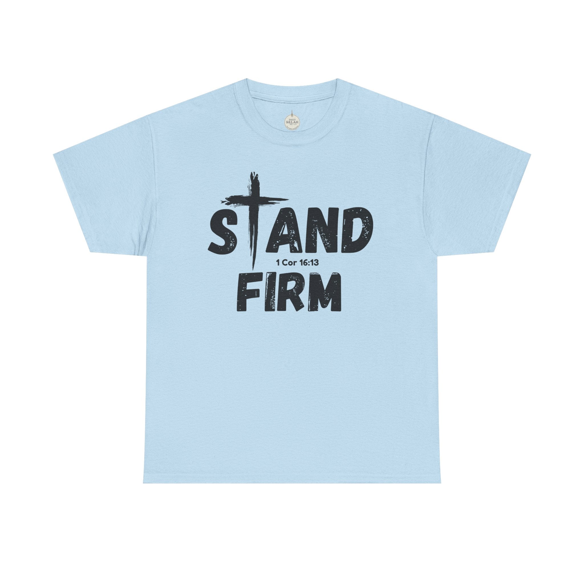 Stand Firm T-Shirt — Christian Faith Tee with Cross & 1 Cor 16:13 Inspirational Design