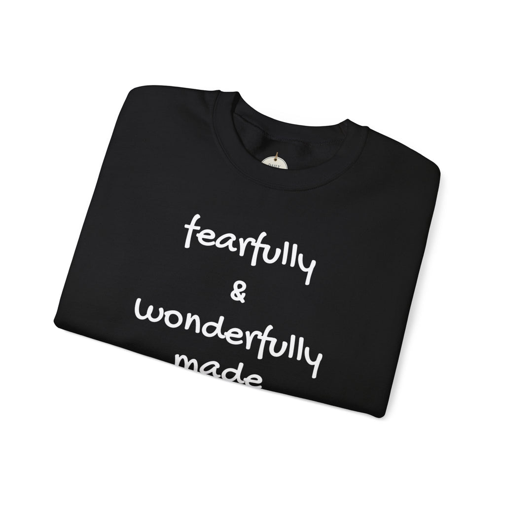 Faith-Based Crewneck Sweatshirt — "Fearfully & Wonderfully Made" Inspirational Pullover