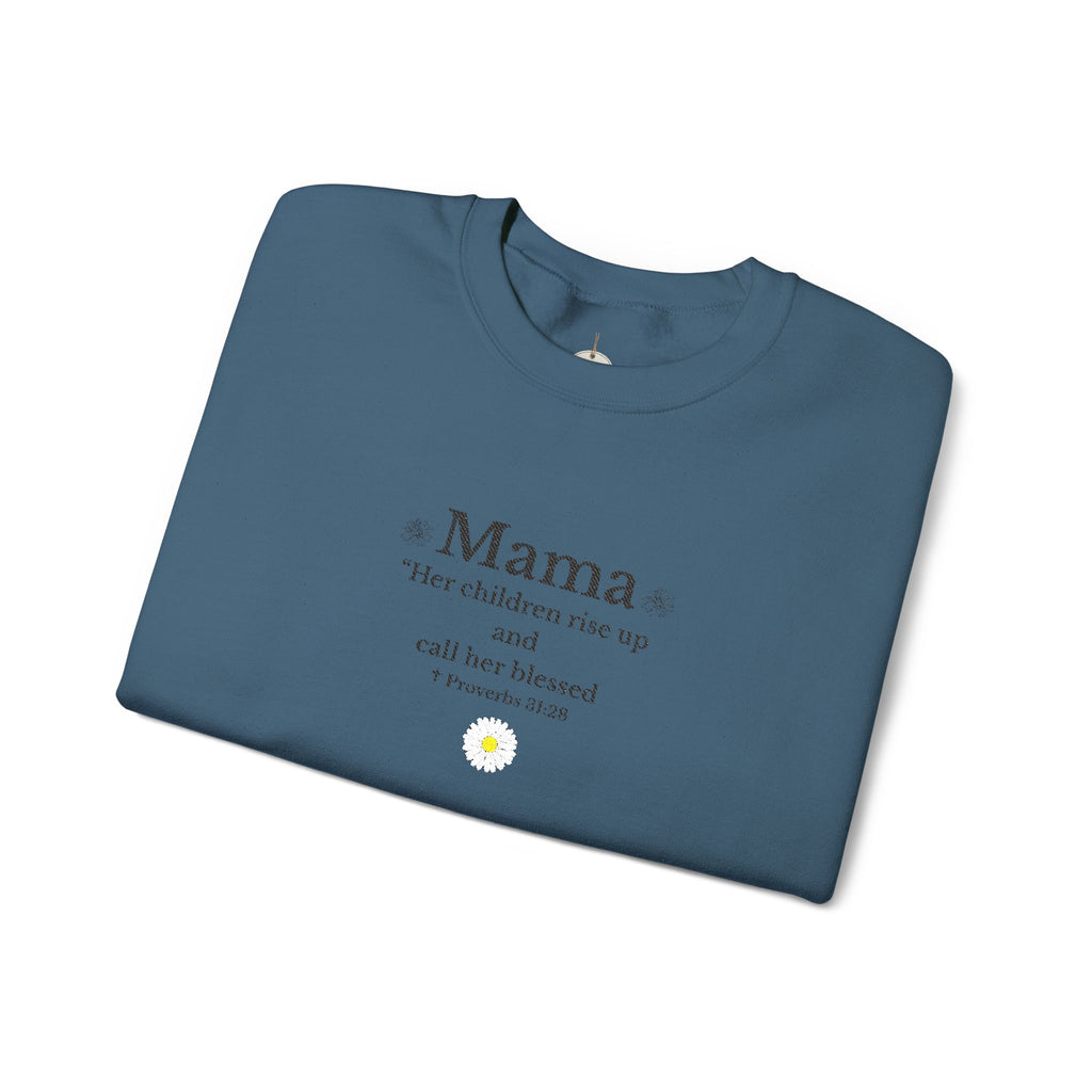 Mama Sunshine Crewneck Sweatshirt — "Mama the sunshine in my soul" Cozy Mom Gift - Embroidered