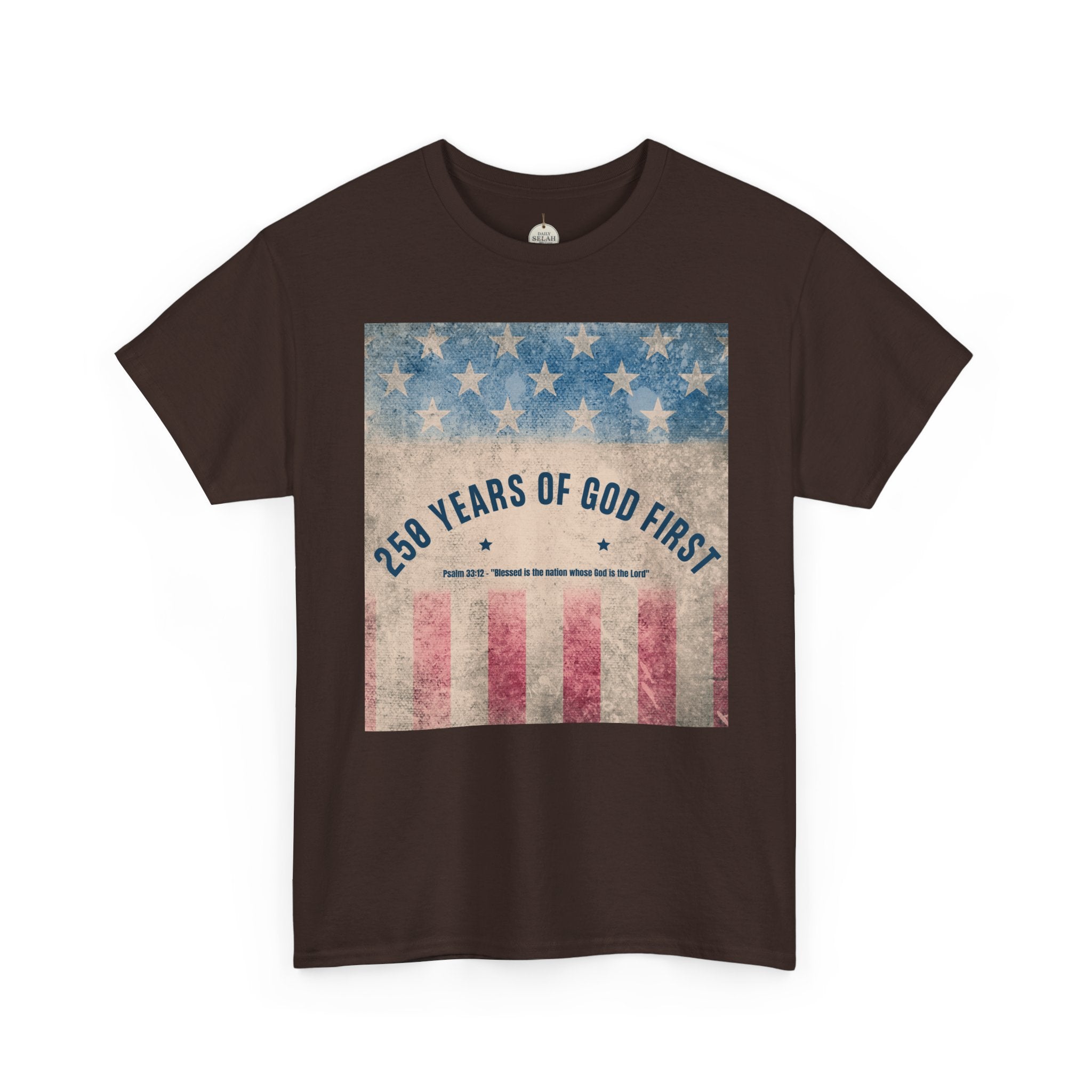 God First 250 Years Vintage American Flag  and Patriotic T-Shirt