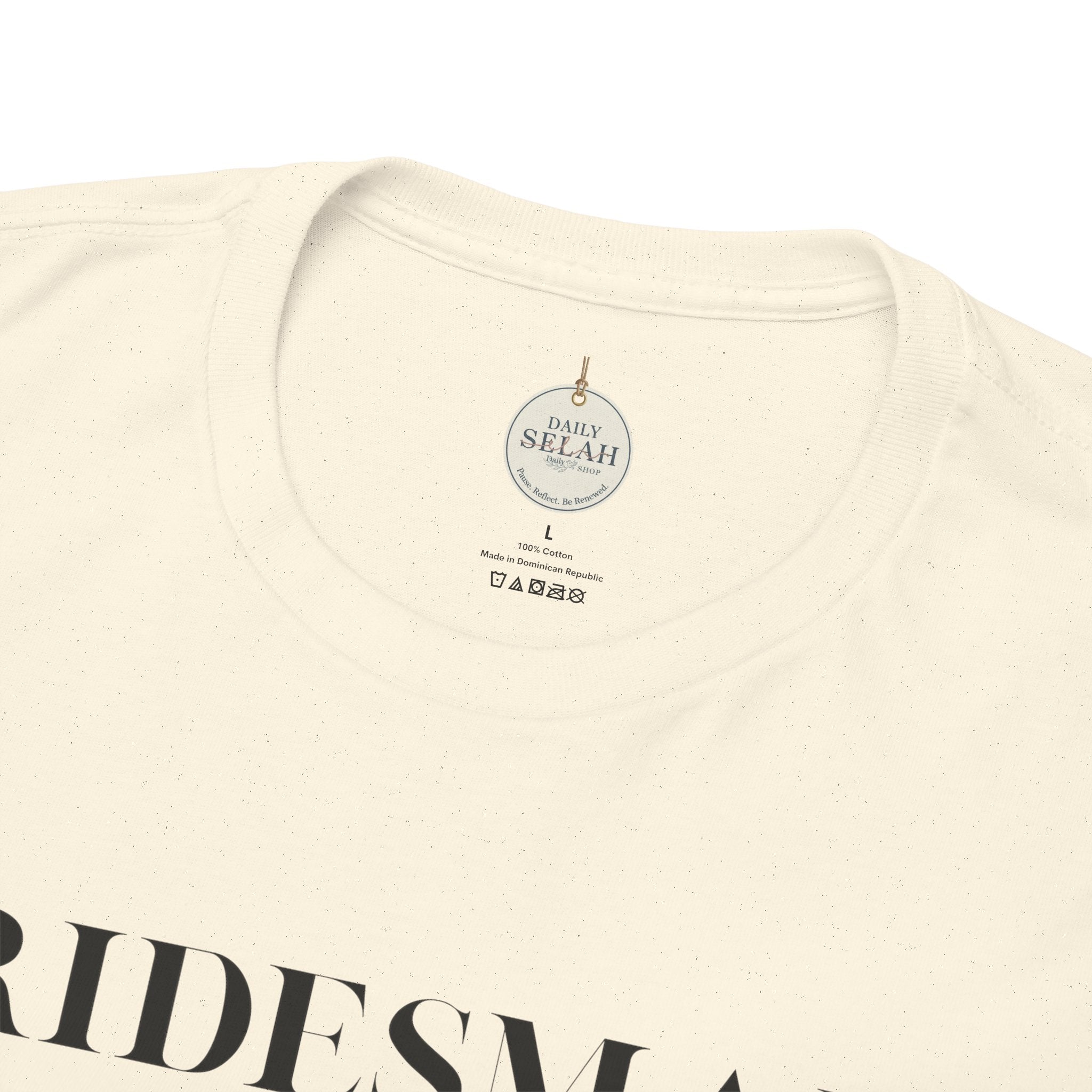 Bridesmaid T-Shirt — Elegant Script Bridal Party Tee (‘Bridesmaid’ with Heart) - Christian