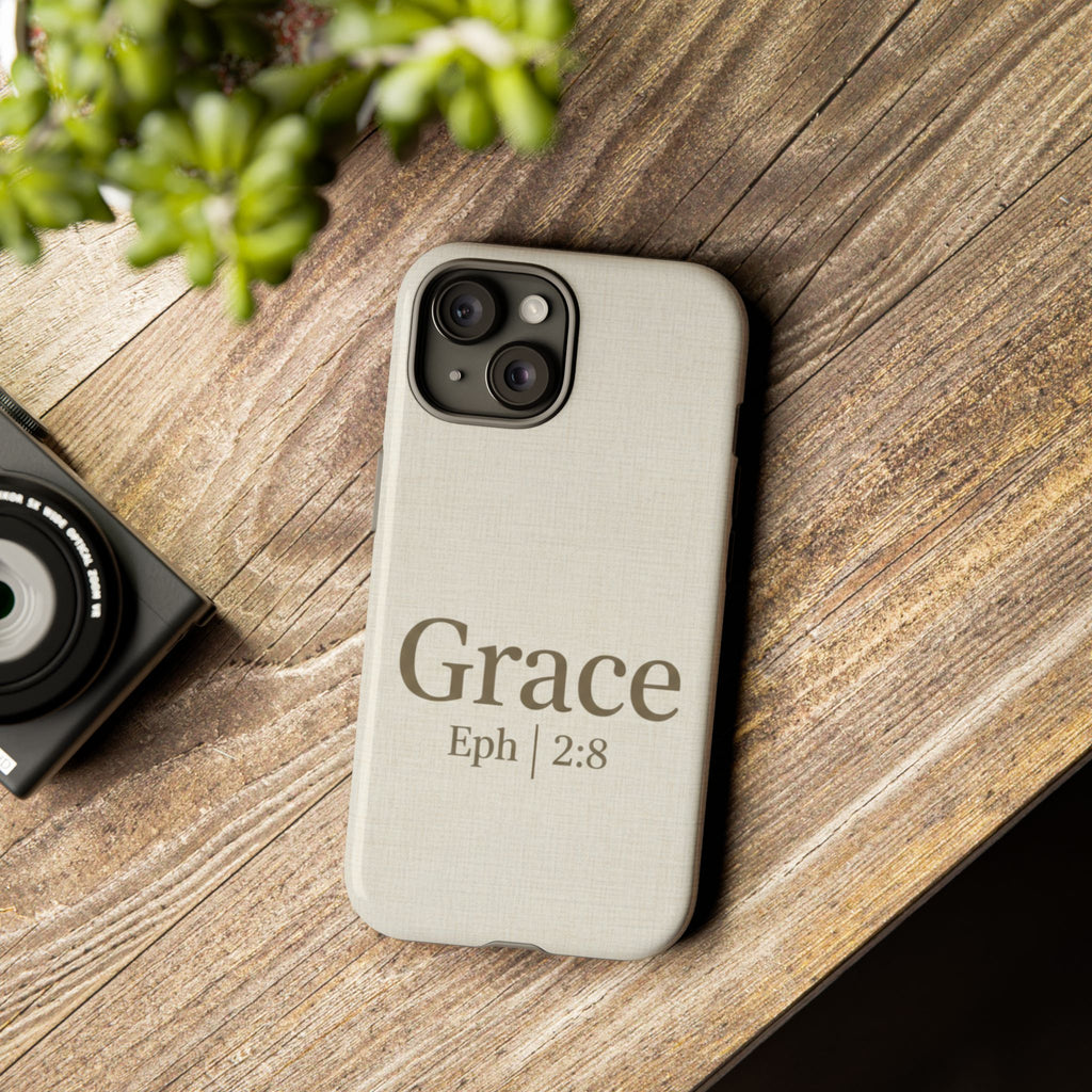 Grace (Ephesians 2:8) Phone Case — Minimalist Christian Inspirational Tough Case