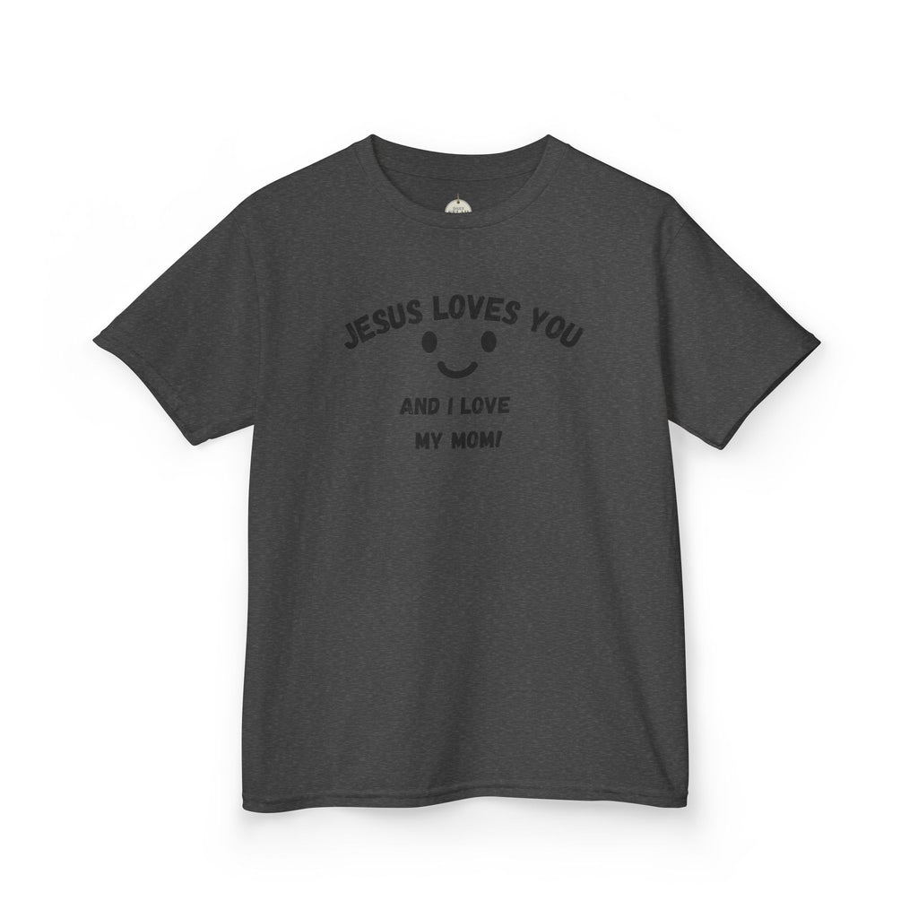 Kids T-Shirt — "Jesus Loves You" Smiley Flower Christian Tee