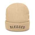 Blessed Embroidered Beanie | Ribbed Knit Cuffed Hat