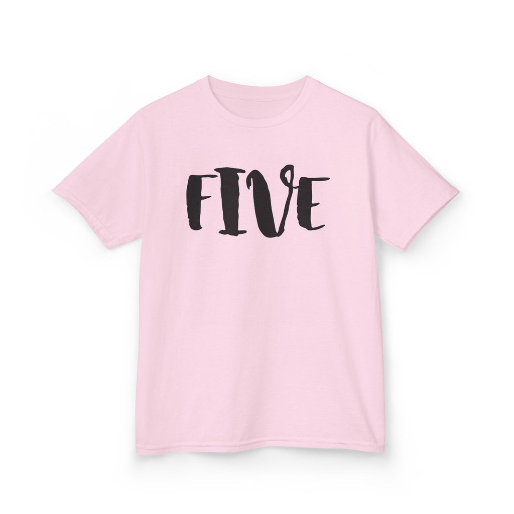 Kids "FIVE" Birthday T‑Shirt — Age 5 Party Tee