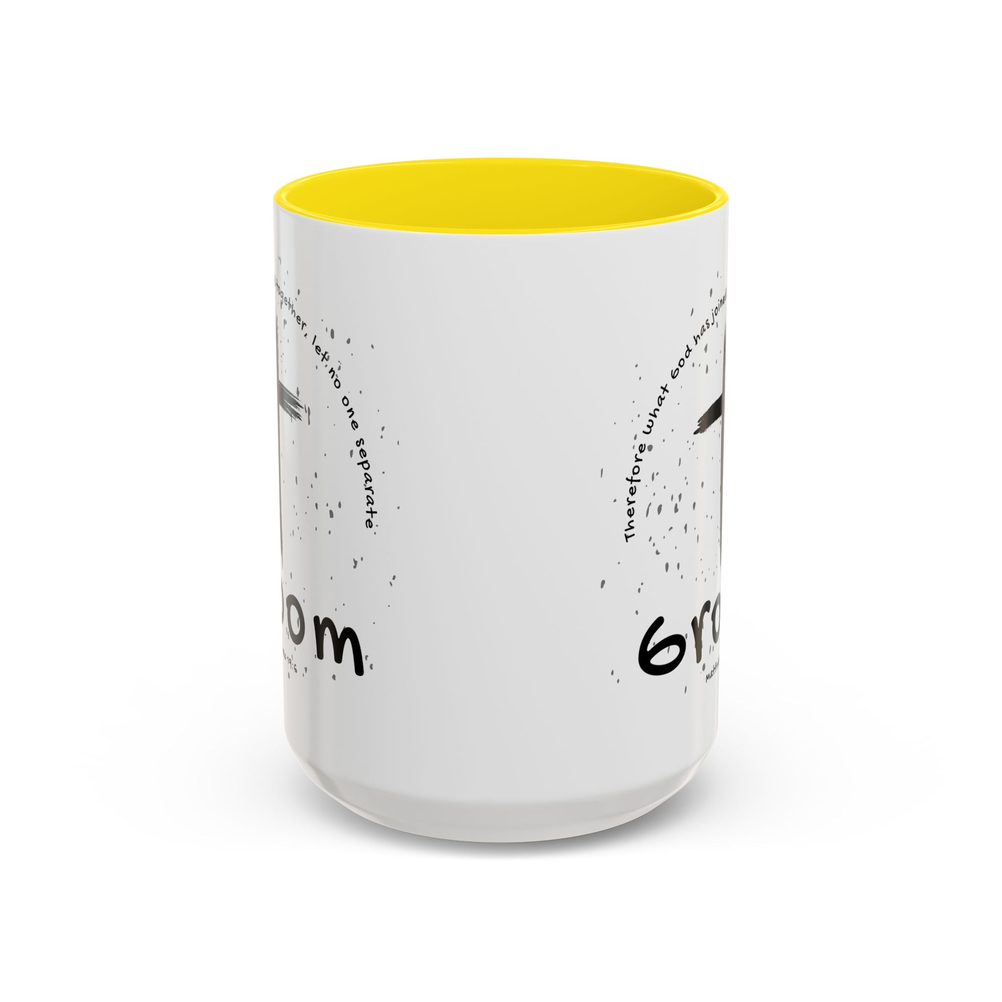 Groom Faith Coffee Mug – Cross & Matthew 19:6 Wedding Gift