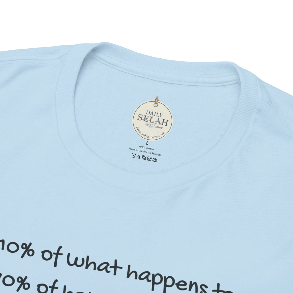 Bible Verse T‑Shirt – "Life is 10% of what happens to you" James 1:2-1 Inspirational Tee