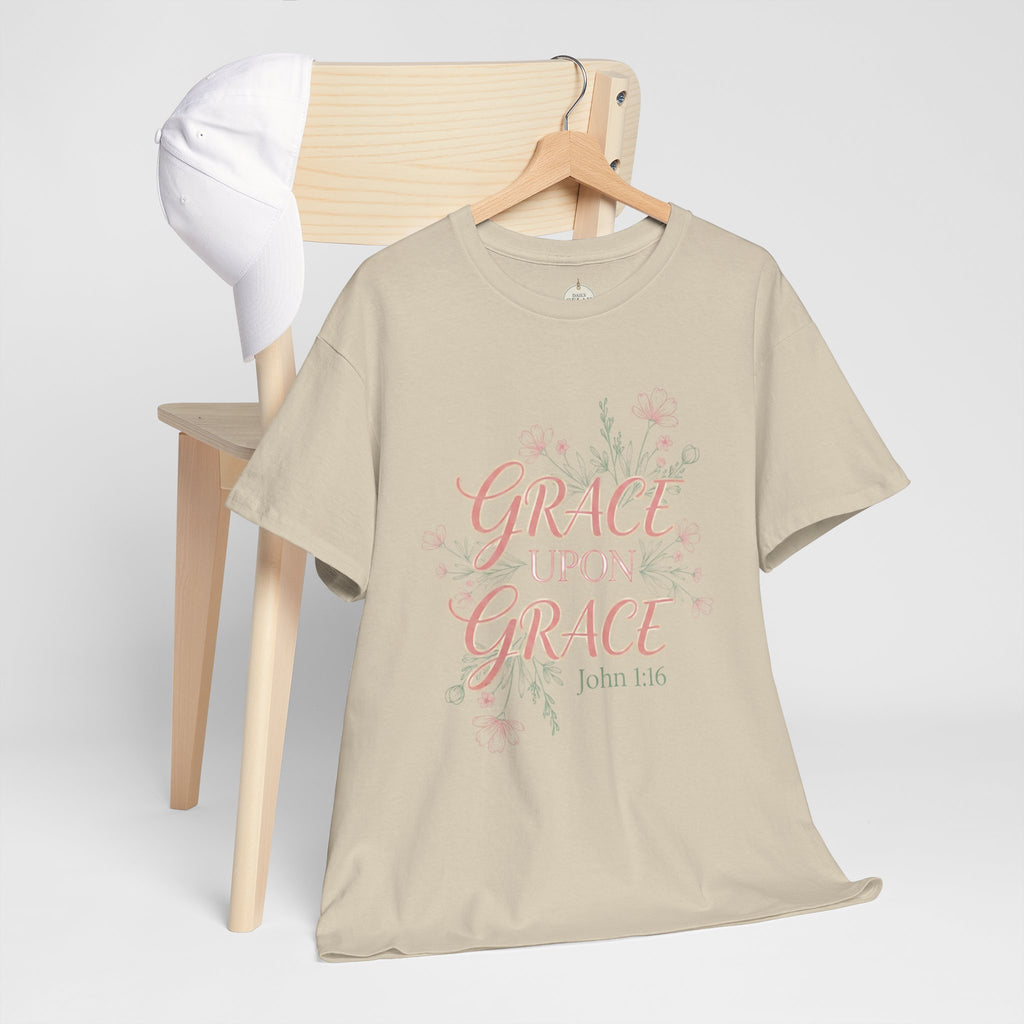 Grace Upon Grace Tee — John 1:16 Floral Christian T-Shirt