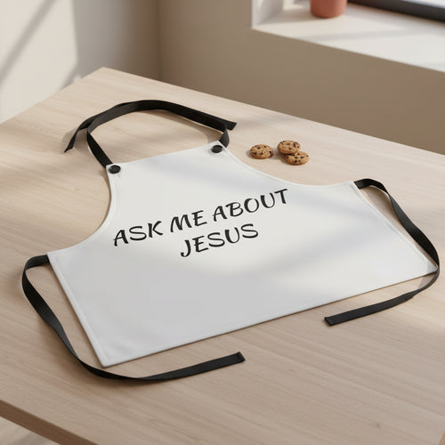 Ask Me About Jesus Apron | Christian Saved By Grace, Faith Kitchen Apron
