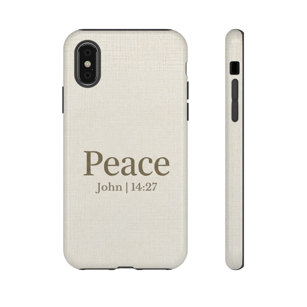 Peace (John 14:27) Phone Case — Minimalist Christian Scripture iPhone & Android Cover