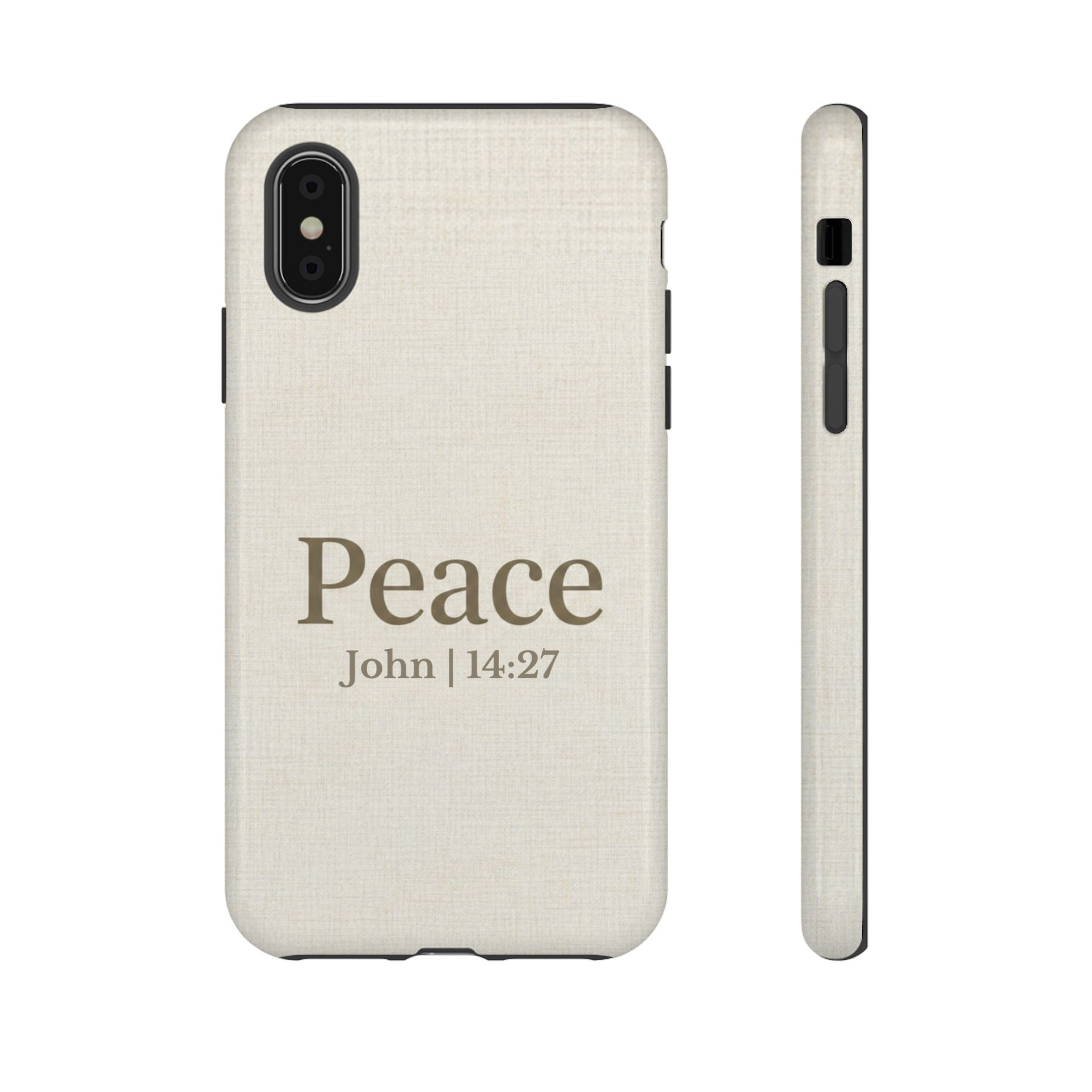 Peace (John 14:27) Phone Case — Minimalist Christian Scripture iPhone & Android Cover
