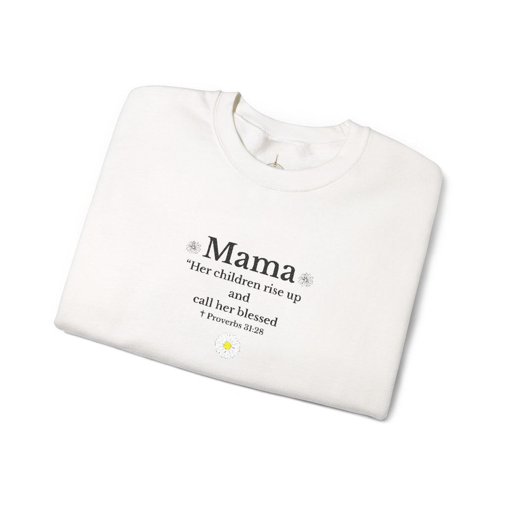Mama Sunshine Crewneck Sweatshirt — "Mama the sunshine in my soul" Cozy Mom Gift - Embroidered