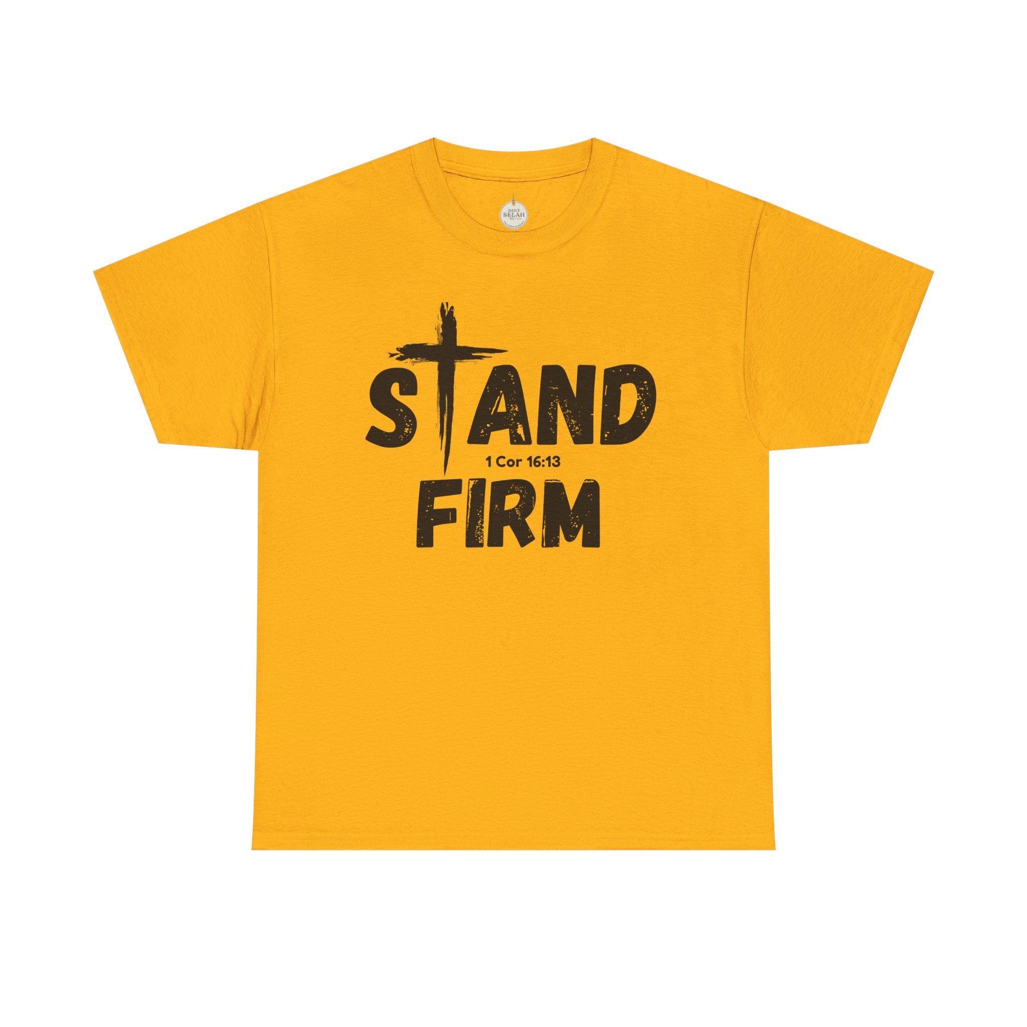 Stand Firm T-Shirt — Christian Faith Tee with Cross & 1 Cor 16:13 Inspirational Design