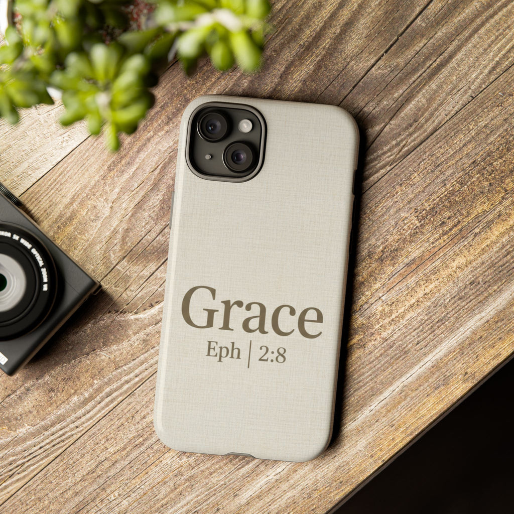 Grace (Ephesians 2:8) Phone Case — Minimalist Christian Inspirational Tough Case