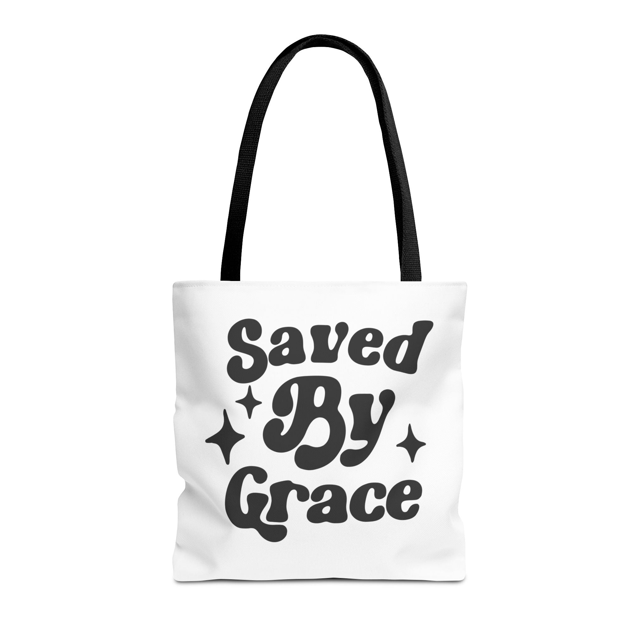 Saved By Grace Tote Bag — Christian Faith Statement Canvas Tote