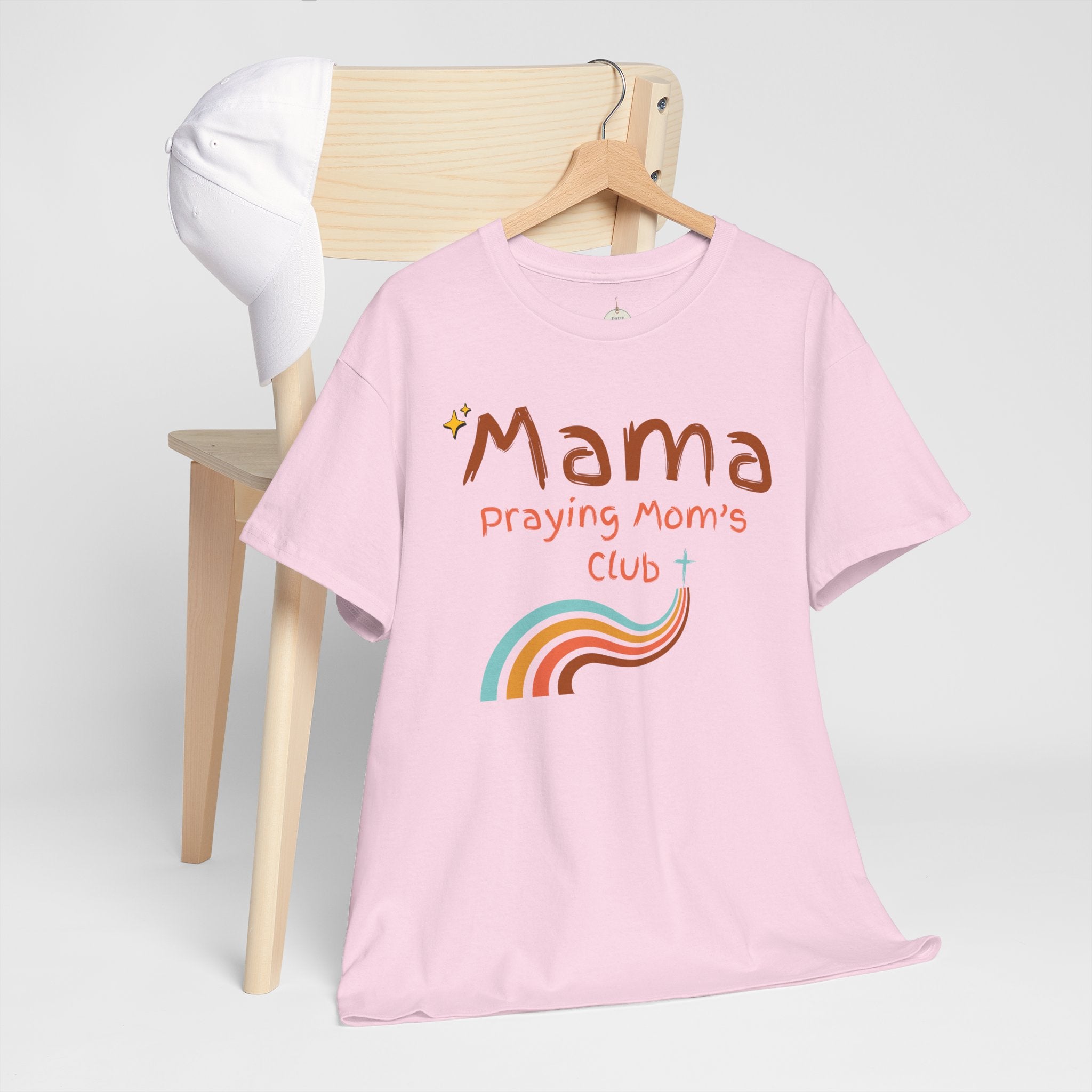 Mama Praying Mom's Club Tee — Inspirational Christian Mama T-Shirt with Rainbow - Mother's Day Gift
