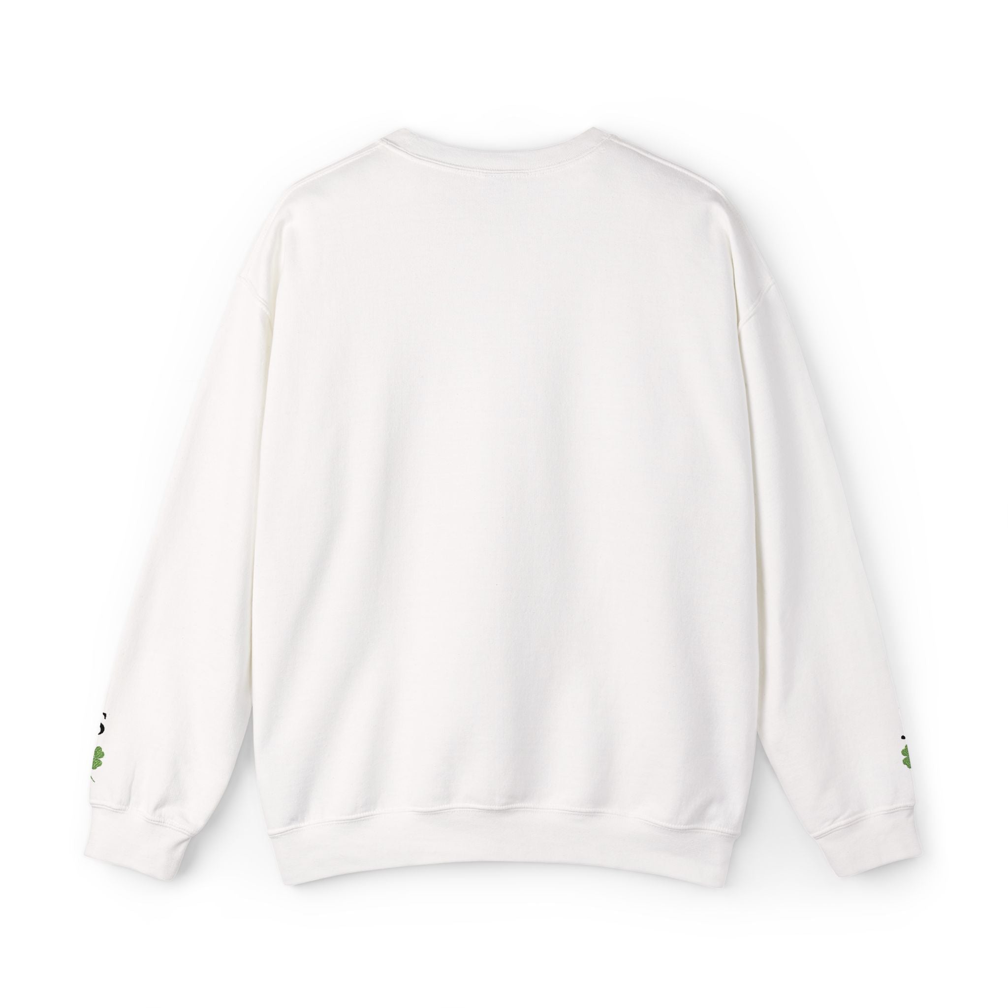 Embroidered - Personalized - Couples - Crewneck Sweatshirt — Minimal 'Human Being' Chest Text with Small Sleeve Floral Accents