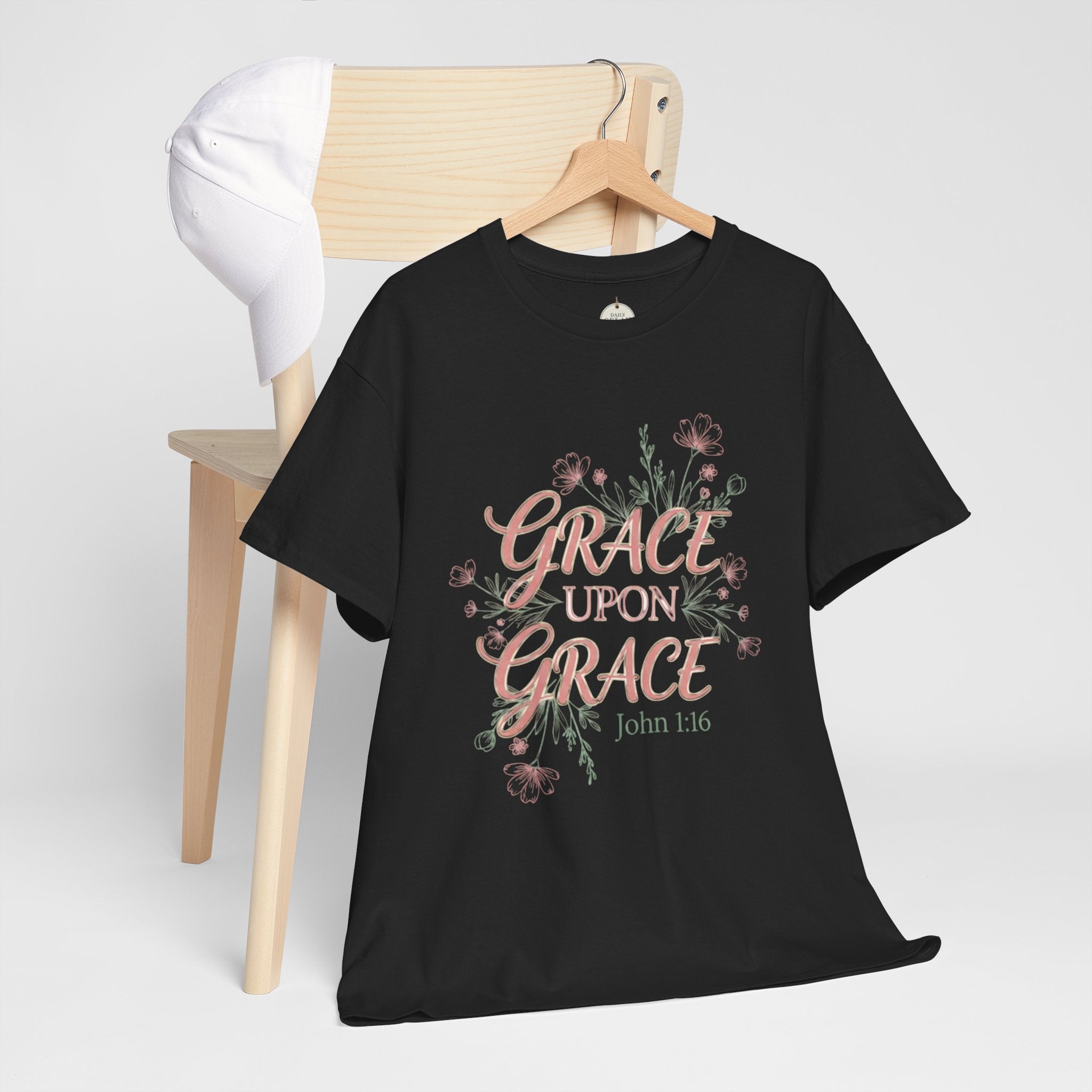 Grace Upon Grace Tee — John 1:16 Floral Christian T-Shirt