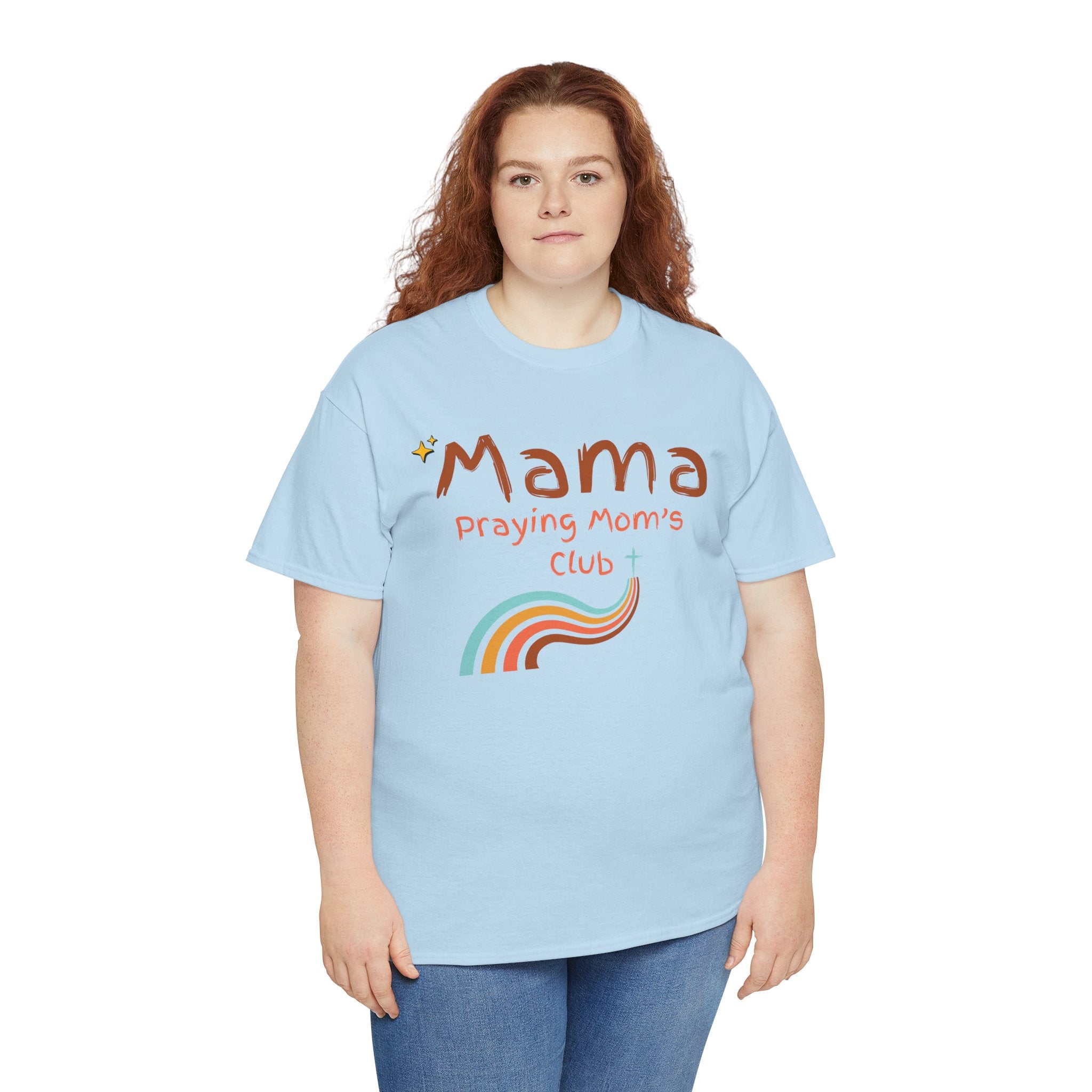 Mama Praying Mom's Club Tee — Inspirational Christian Mama T-Shirt with Rainbow - Mother's Day Gift