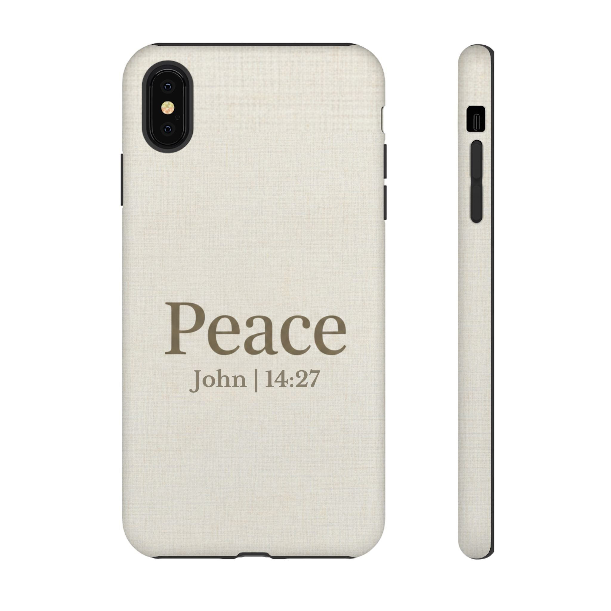 Peace (John 14:27) Phone Case — Minimalist Christian Scripture iPhone & Android Cover