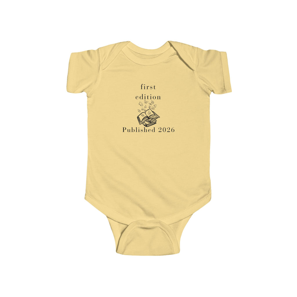 First Edition Baby Bodysuit – "Published 2026" Newborn Onesie